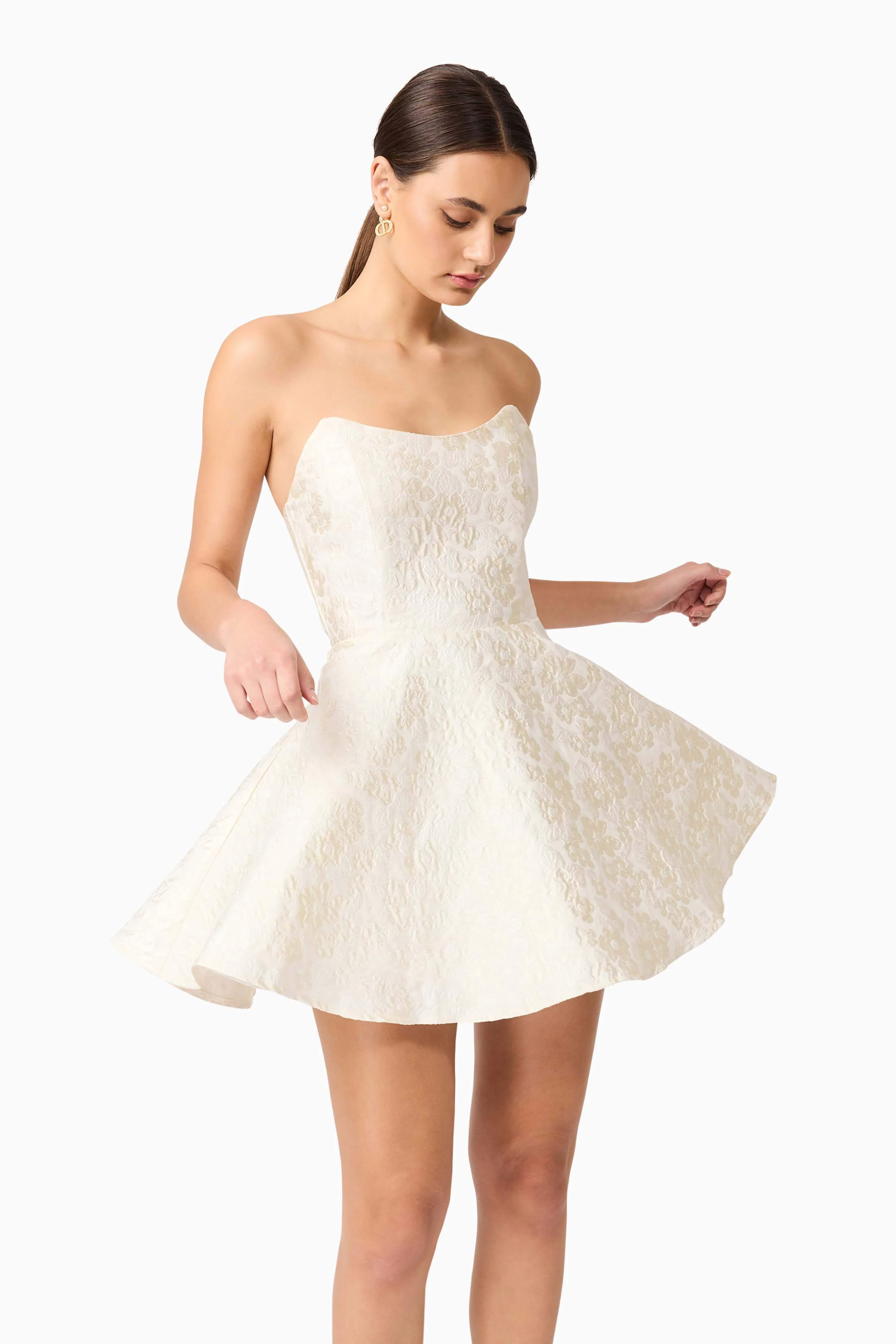 Galadirel Strapless Mini Dress in White