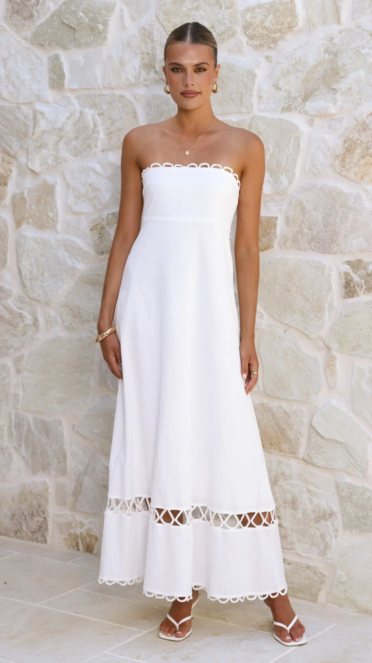 Caressa Maxi Dress - White - luluinthesky