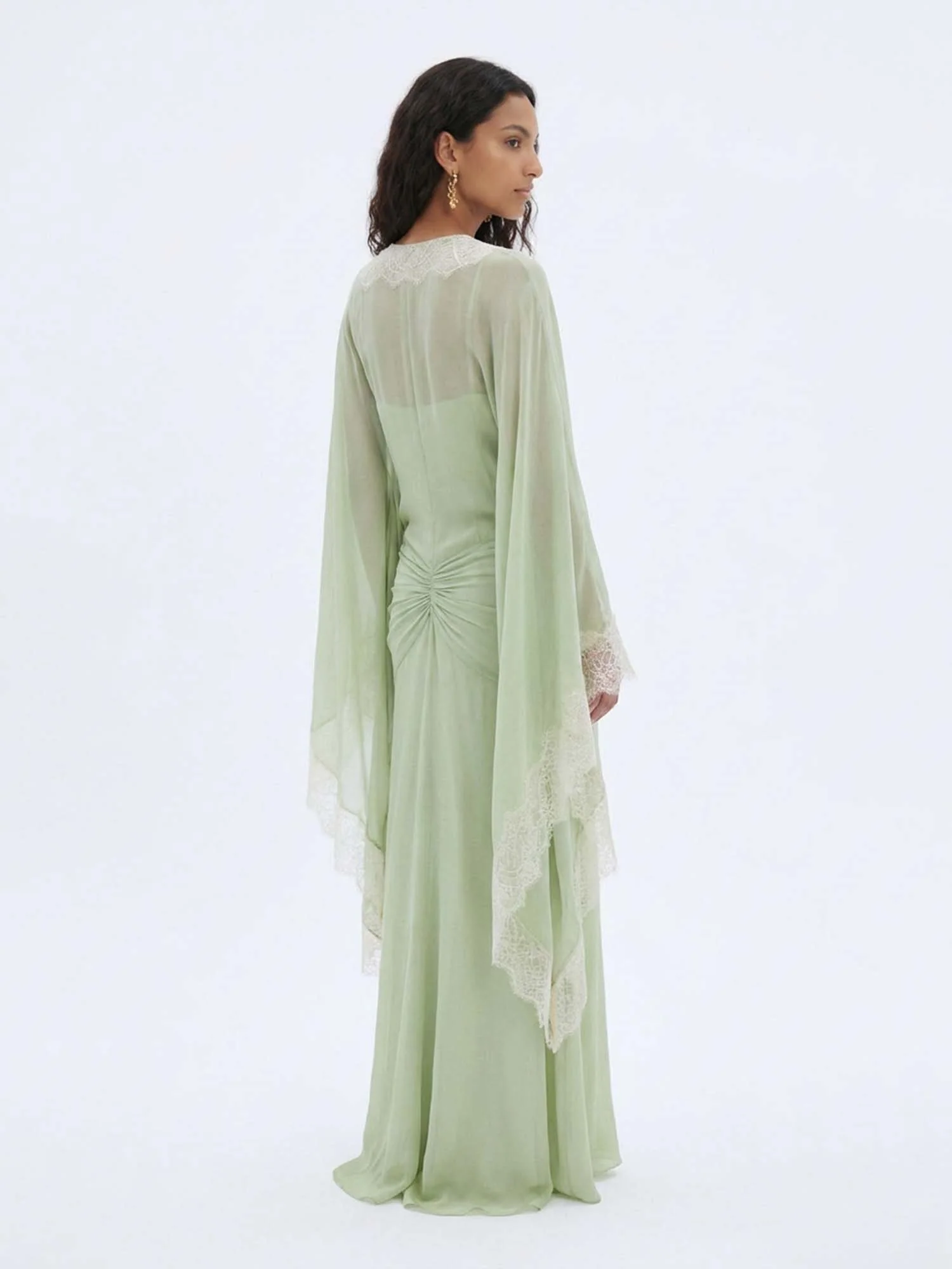 Soft Green Drape Maxi Dress