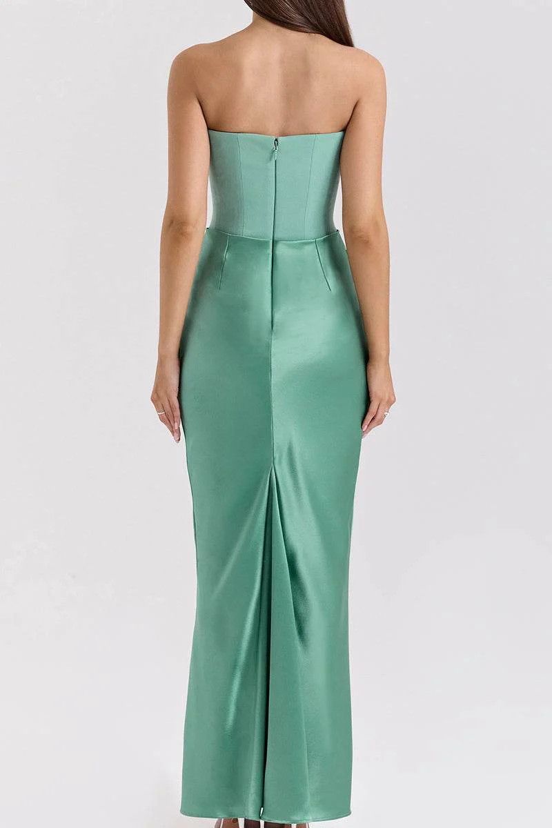 Sheath-Column Maxi Satin Dress 890654168879