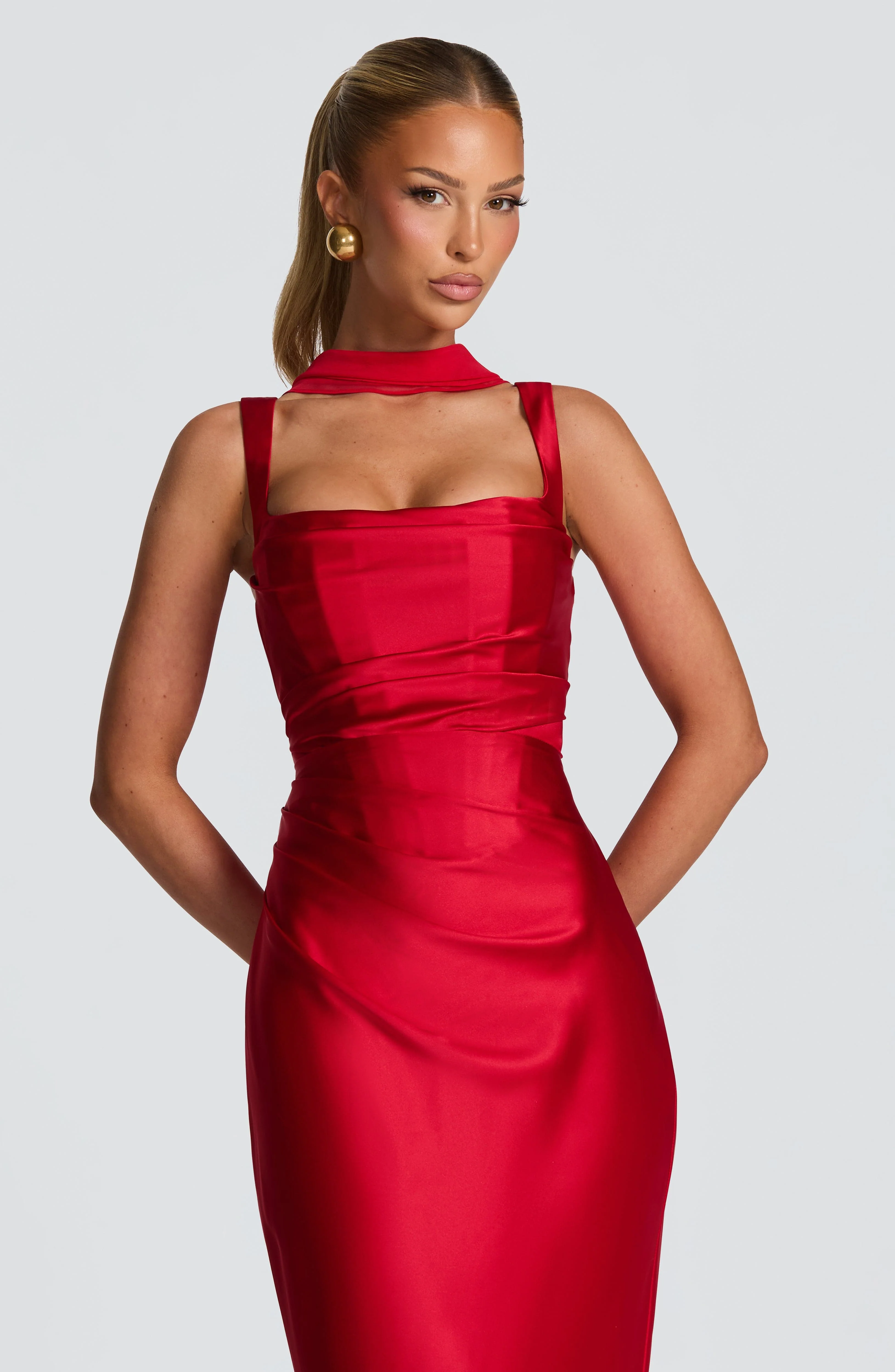 Calanthe Maxi Dress - Red