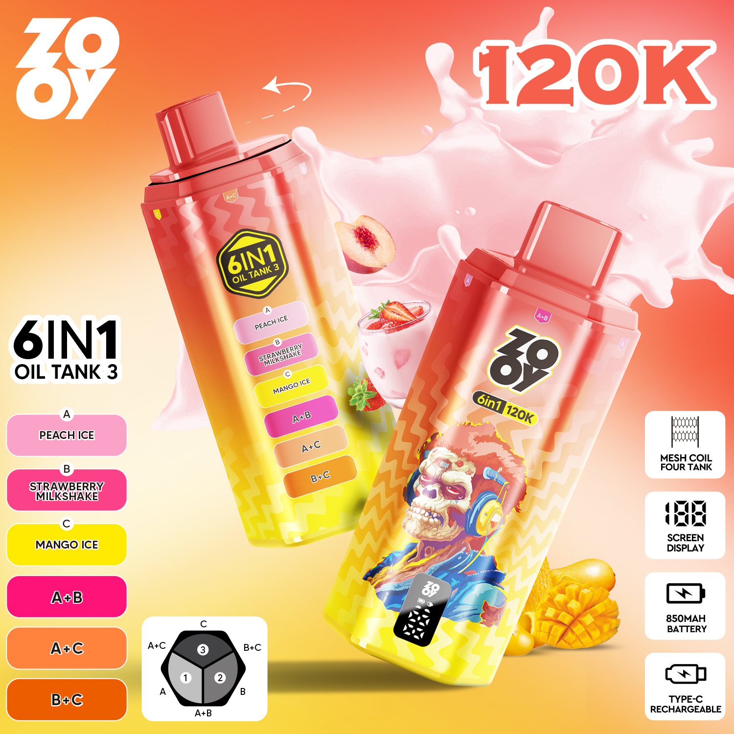 ZOOY TANK 120K 6 IN 1