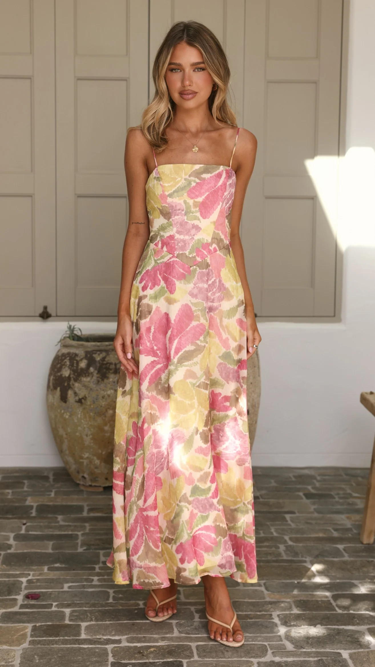 Mylee Maxi Dress - Pink/Yellow Floral