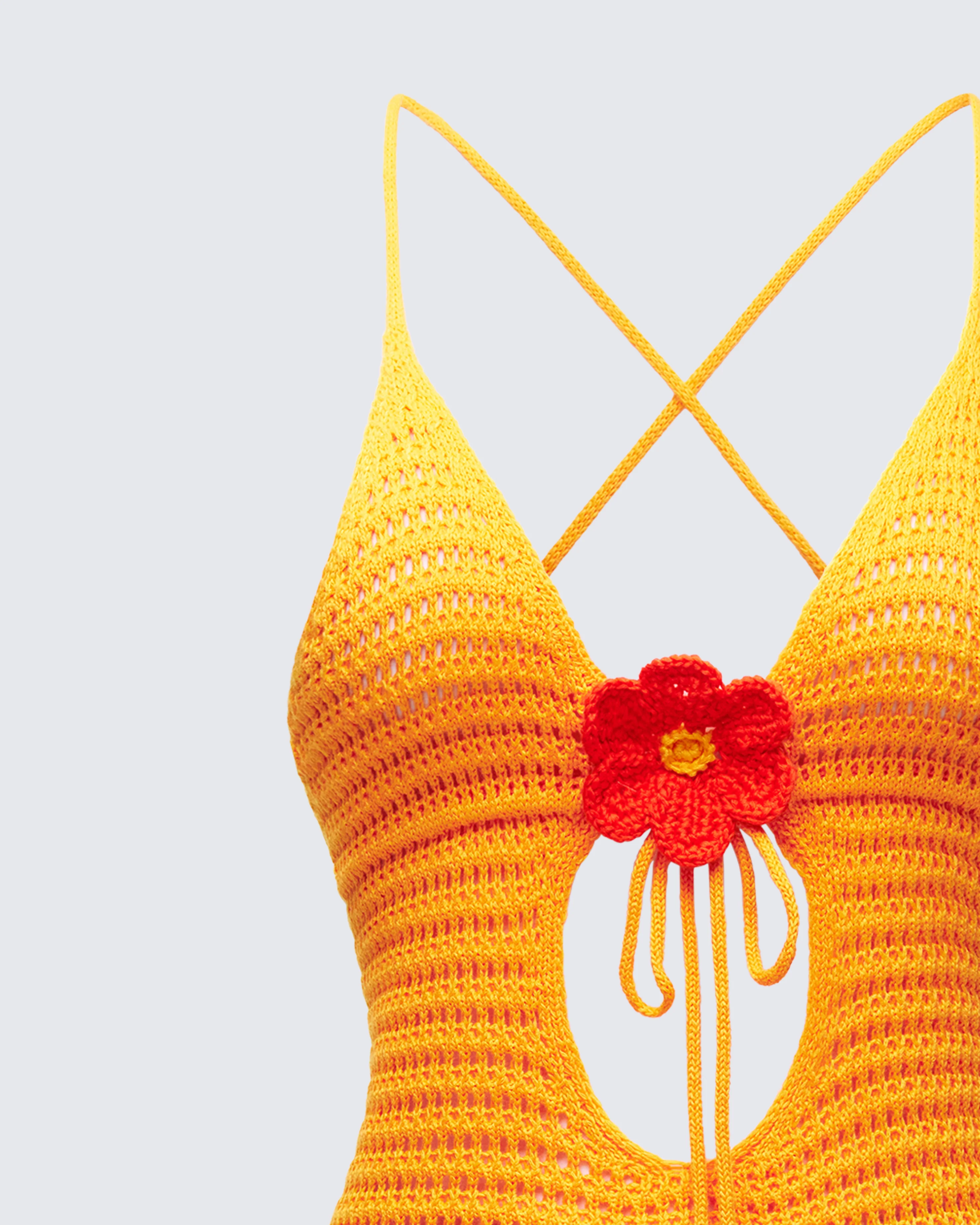 Kavi Yellow Knitted Mini Dress