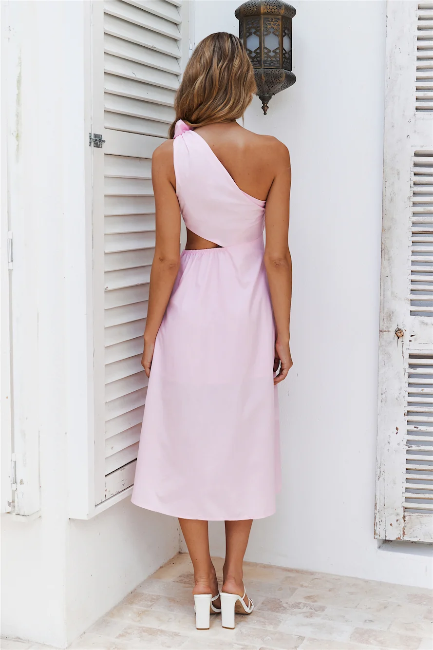 She Brings The Vibes Midi Dress Pink