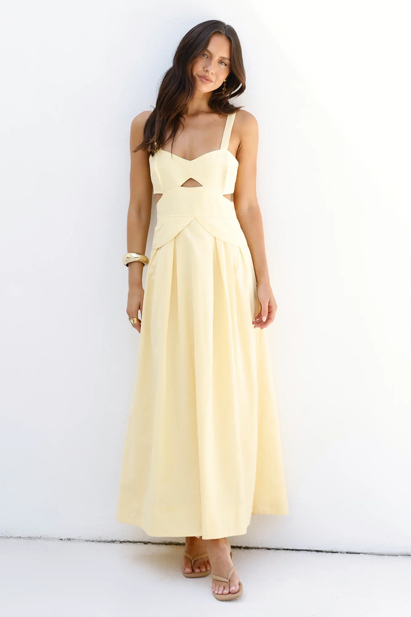 Wild Dahlia Maxi Dress Yellow