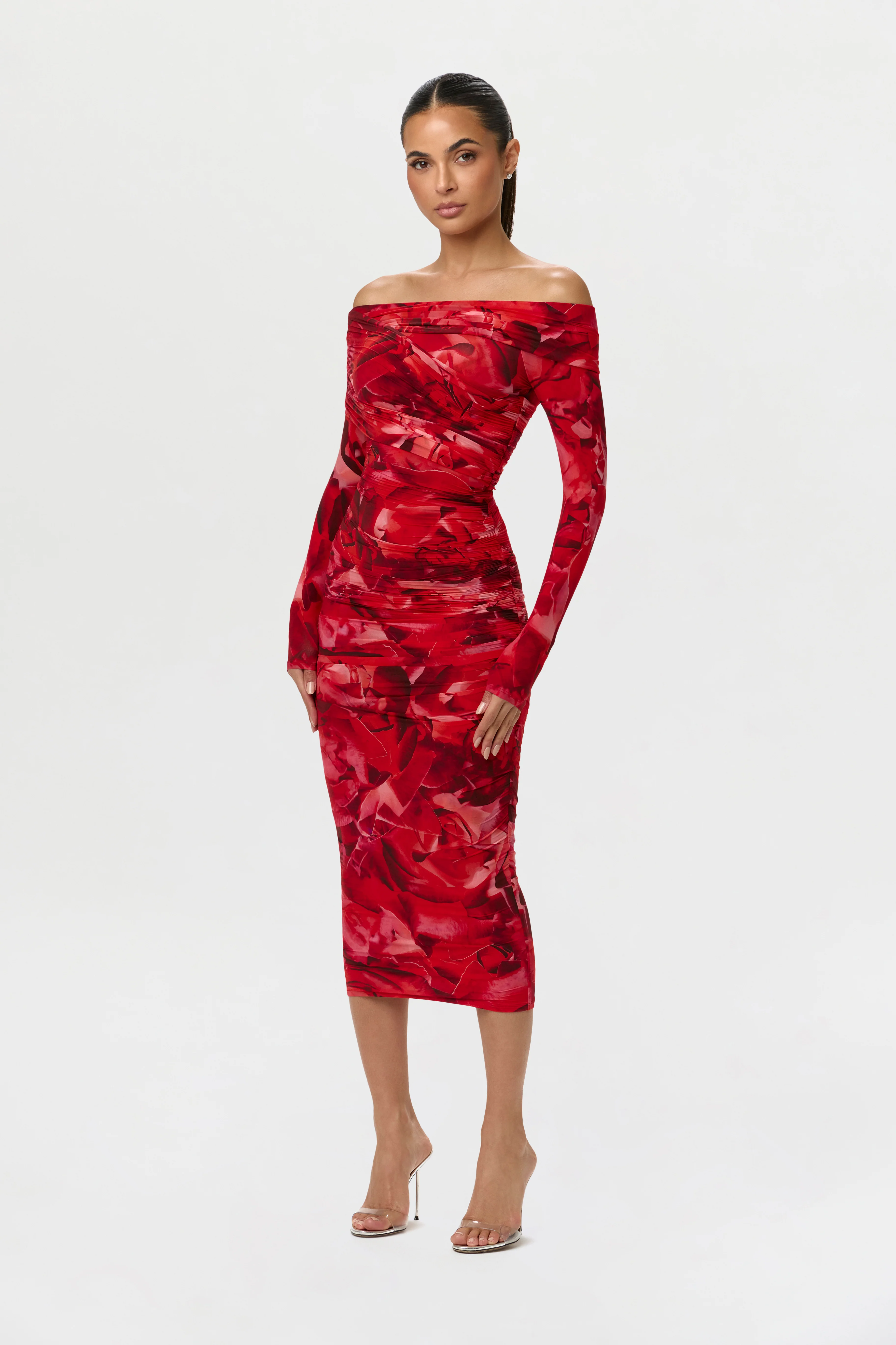 Bare Body Off-Shoulder Midi Dress
