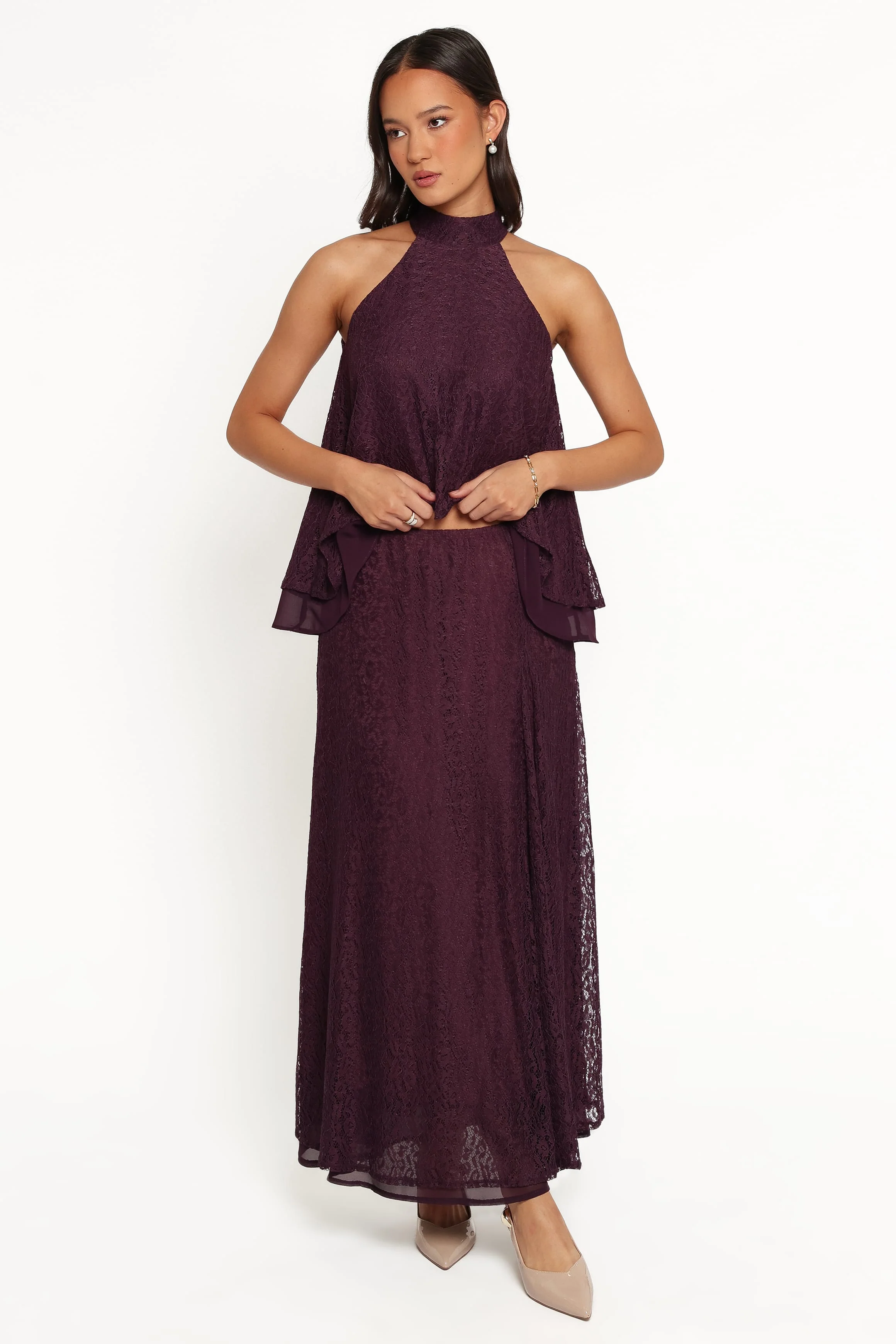 Tracy Halter Top - Plum Lace
