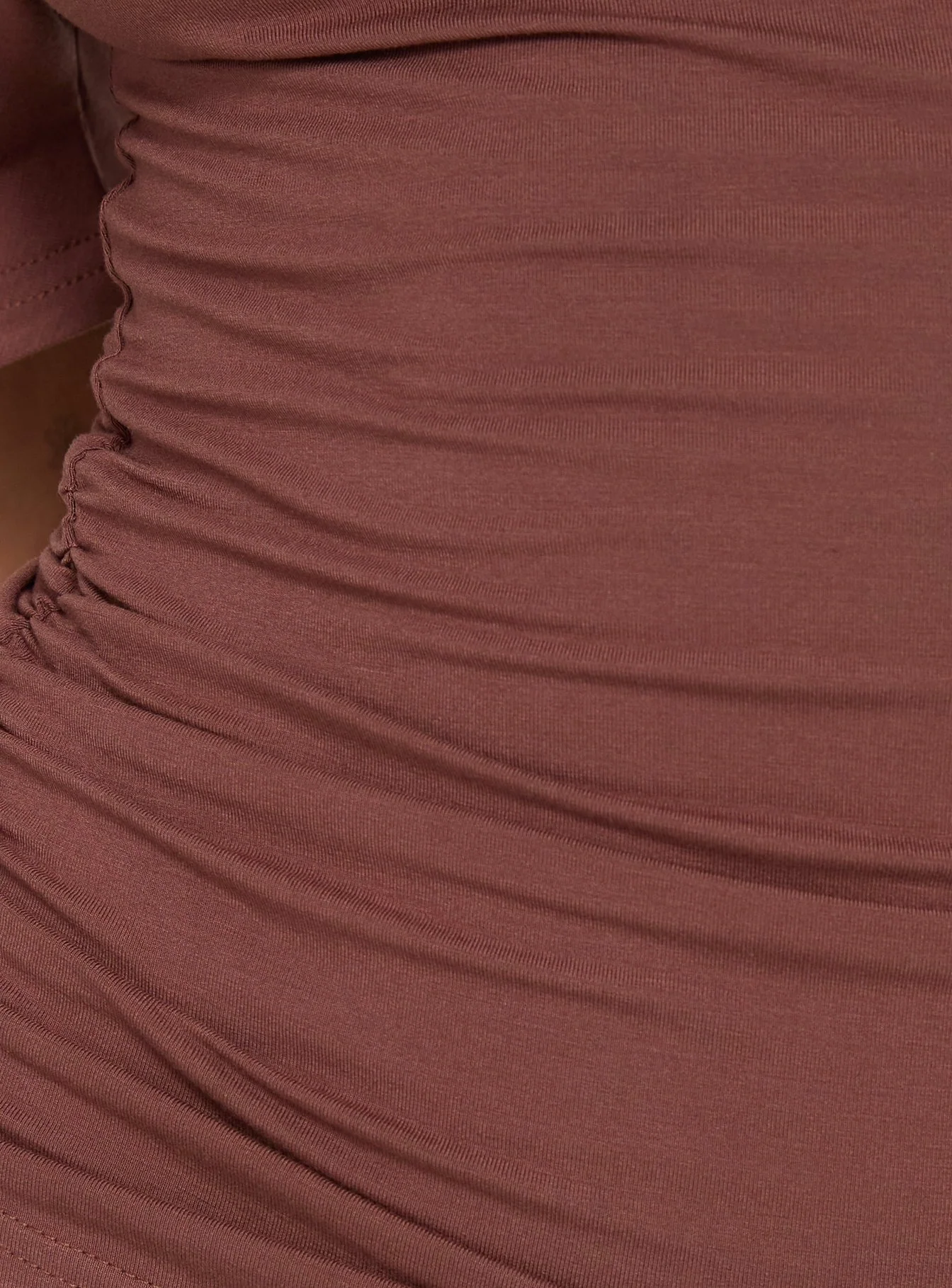 Luckiest Girl Off Shoulder Cinched Top Clay