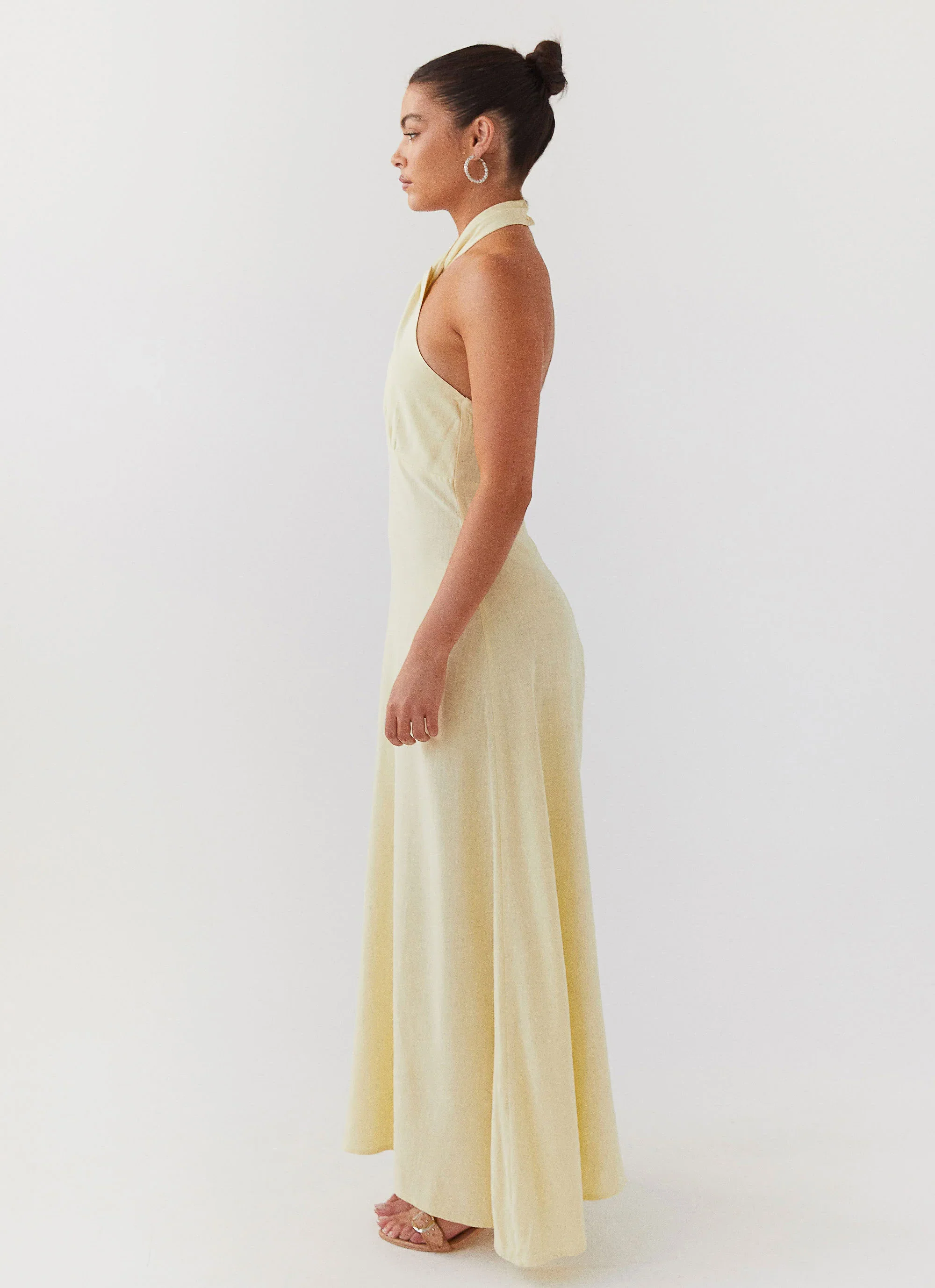 Adrienne Linen Maxi Dress - Lemon