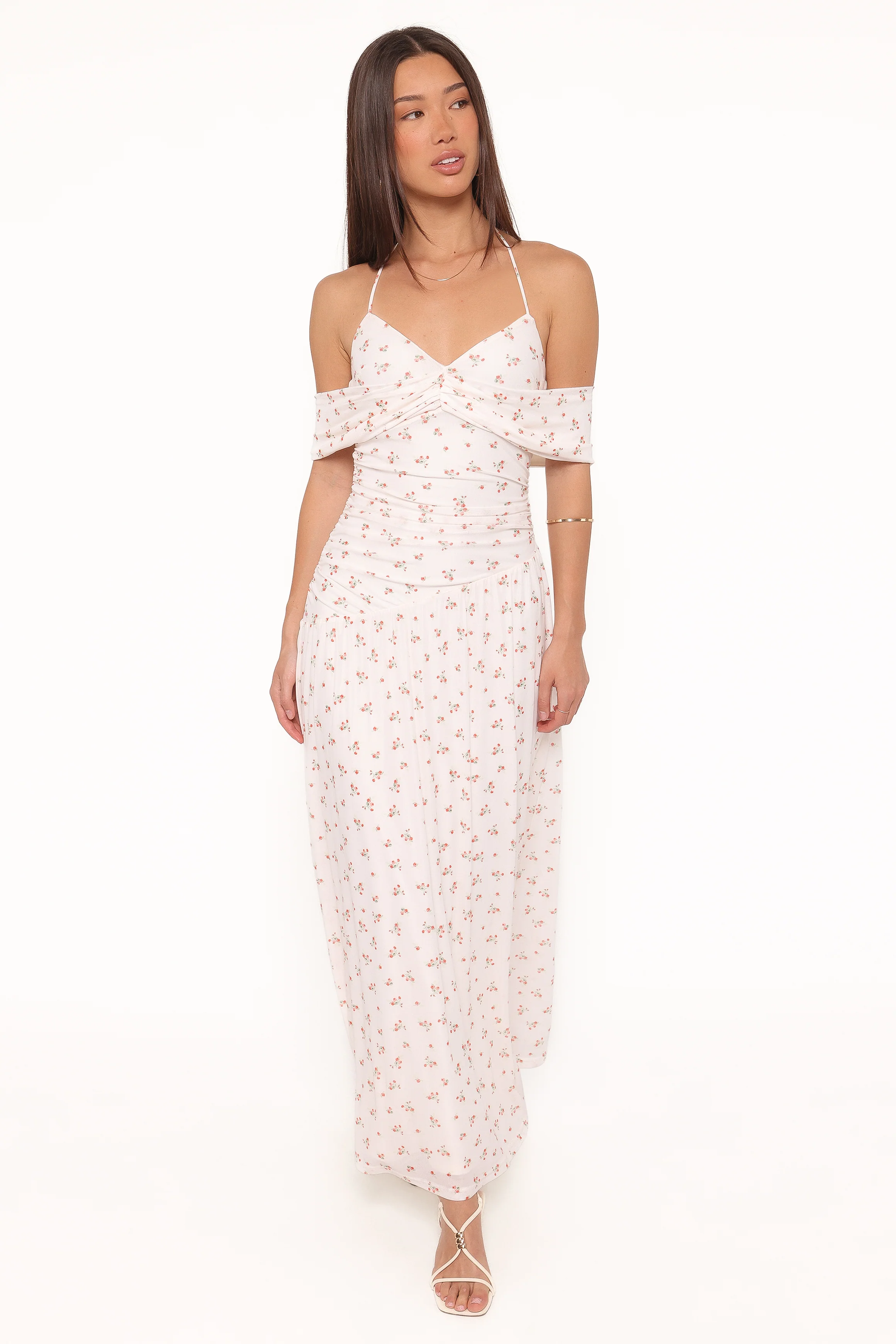 Mayven Maxi Dress - White Ditsy