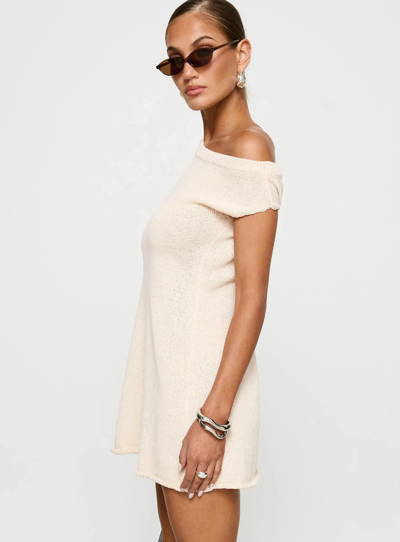 Liberation Off The Shoulder Mini Dress White - luluinthesky