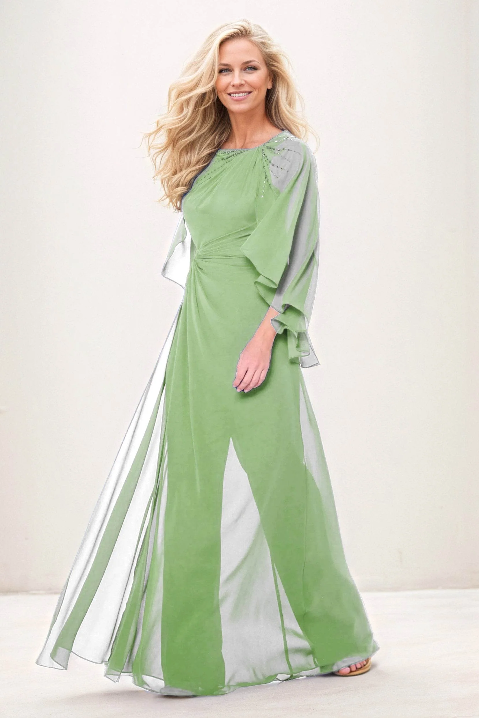 Jumpsuit Maxi Chiffon Mother of the Bride Dresses CM0392