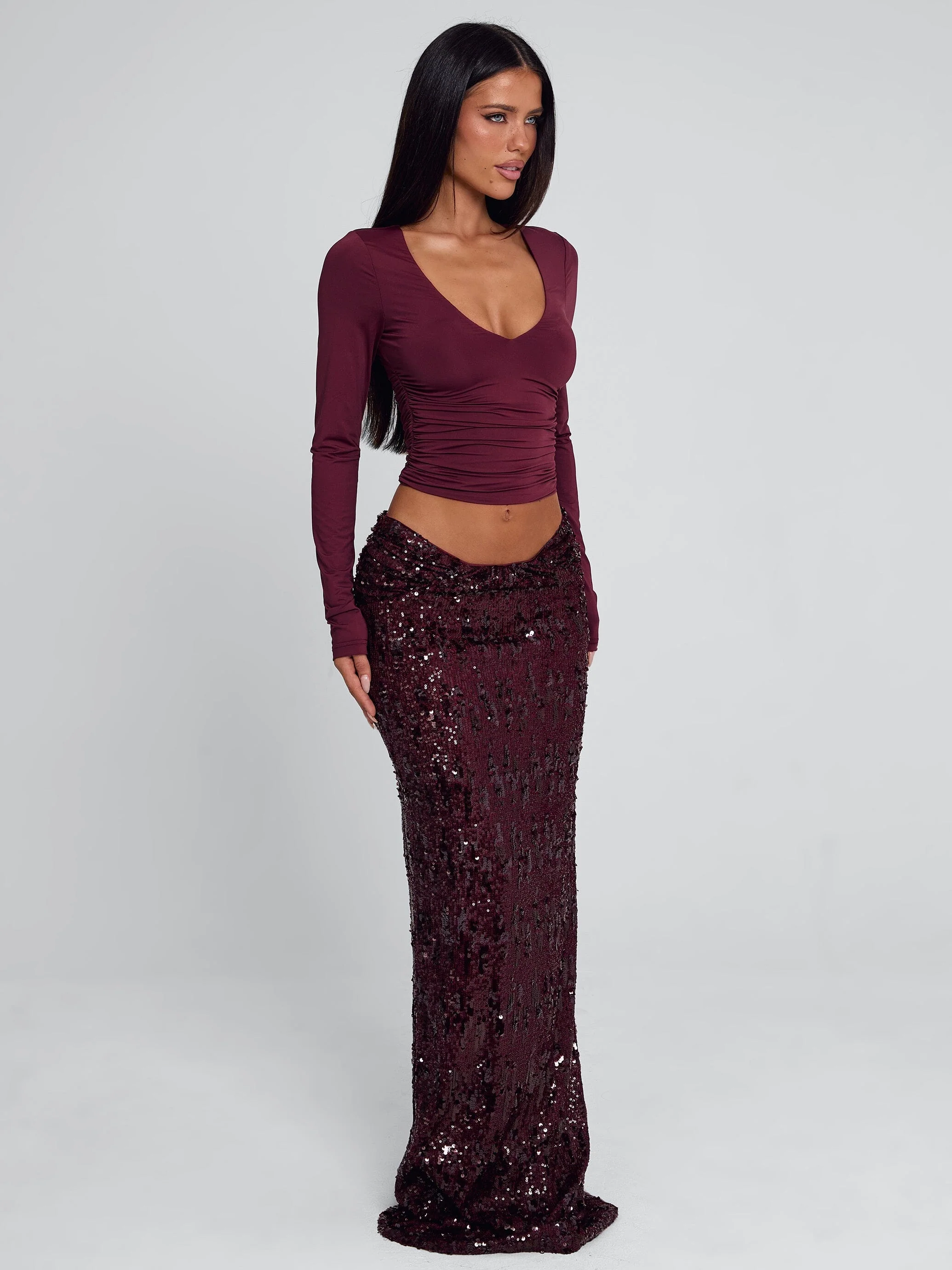 Isle Maxi Skirt Burgundy