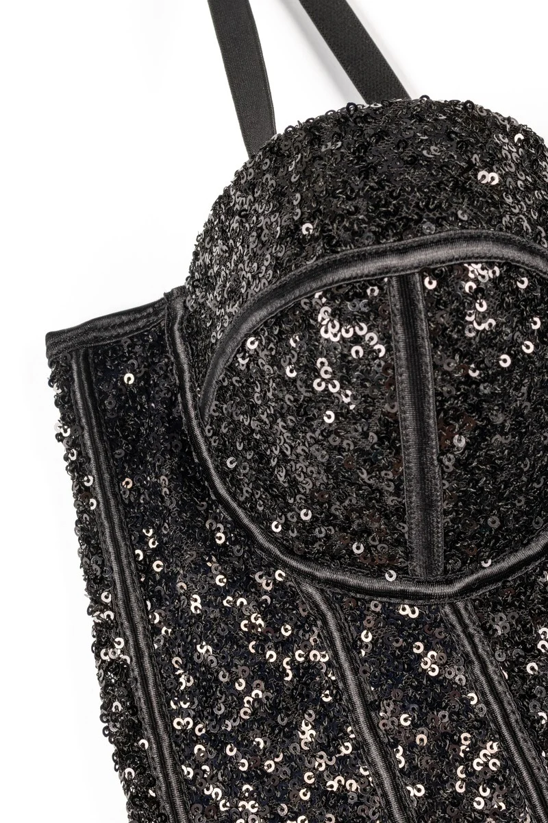 Sequin Bustier Sleeveless Top