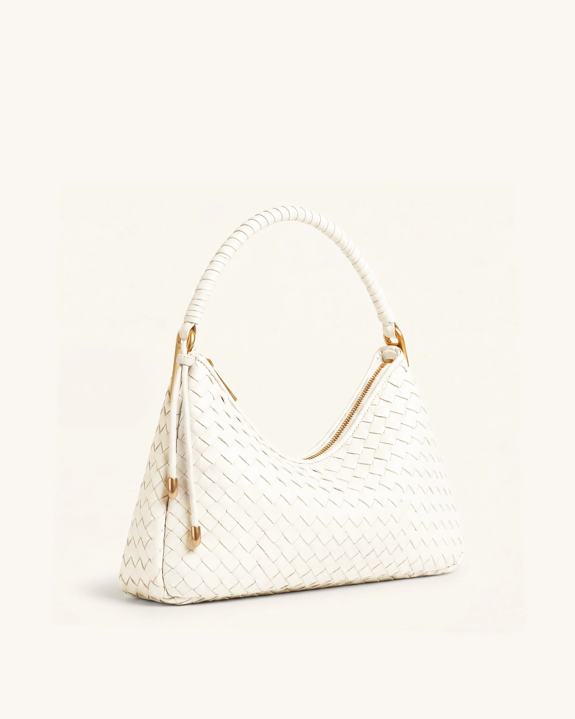 Lorena Woven Shoulder Bag - Ivory
