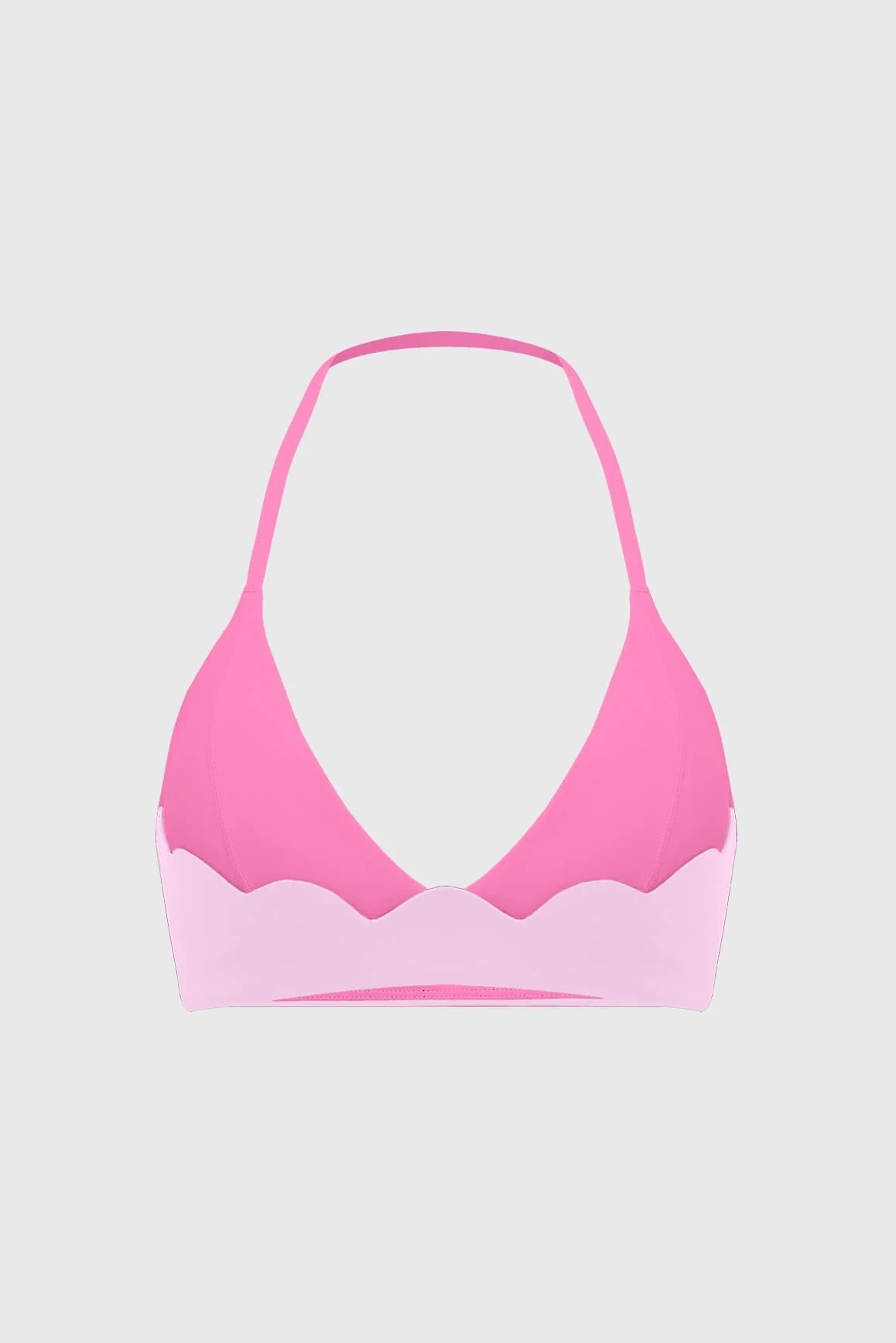 Riviera Scallop Contrast Halter Bra