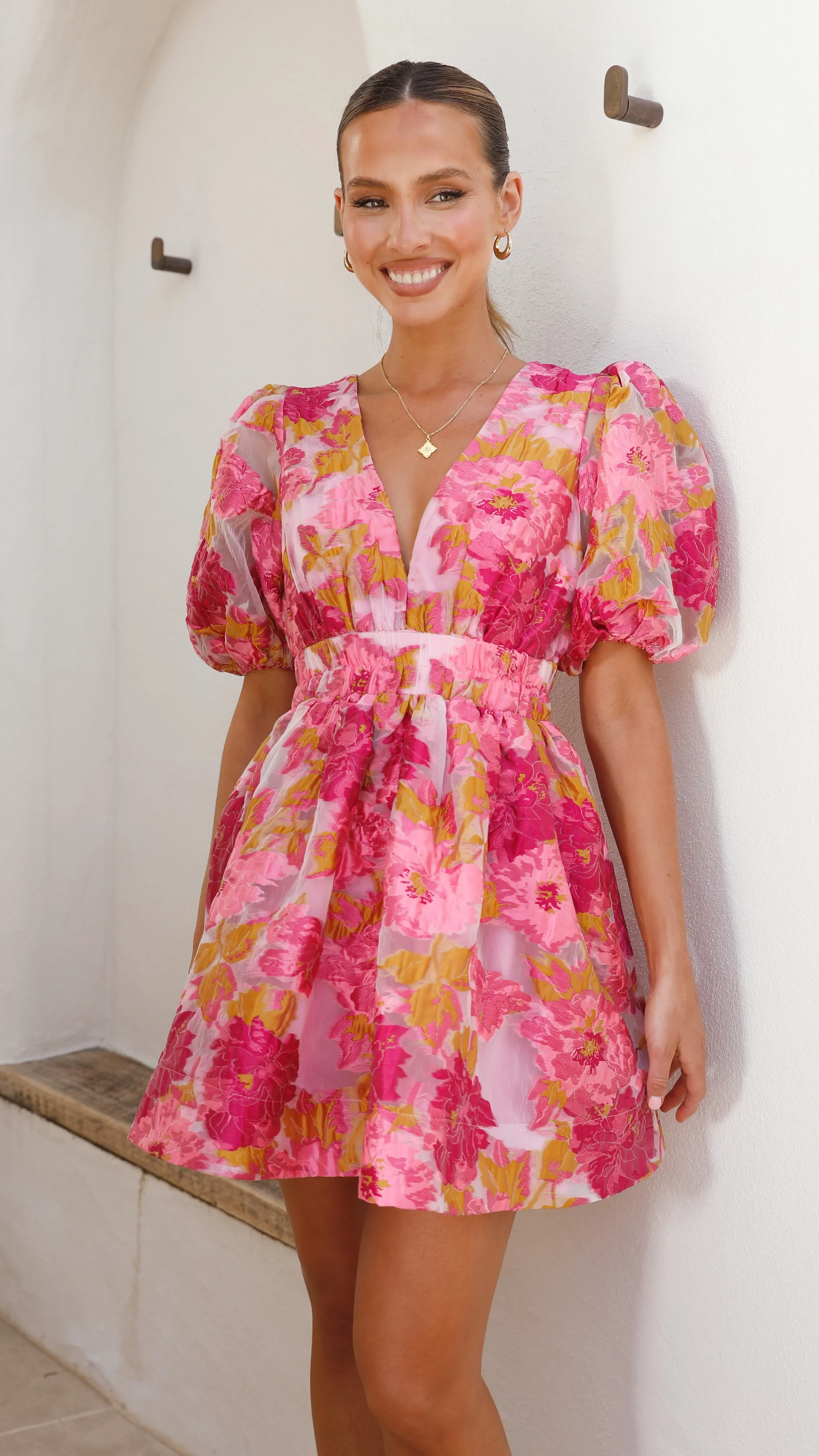 Abel Mini Dress - Pink - luluinthesky