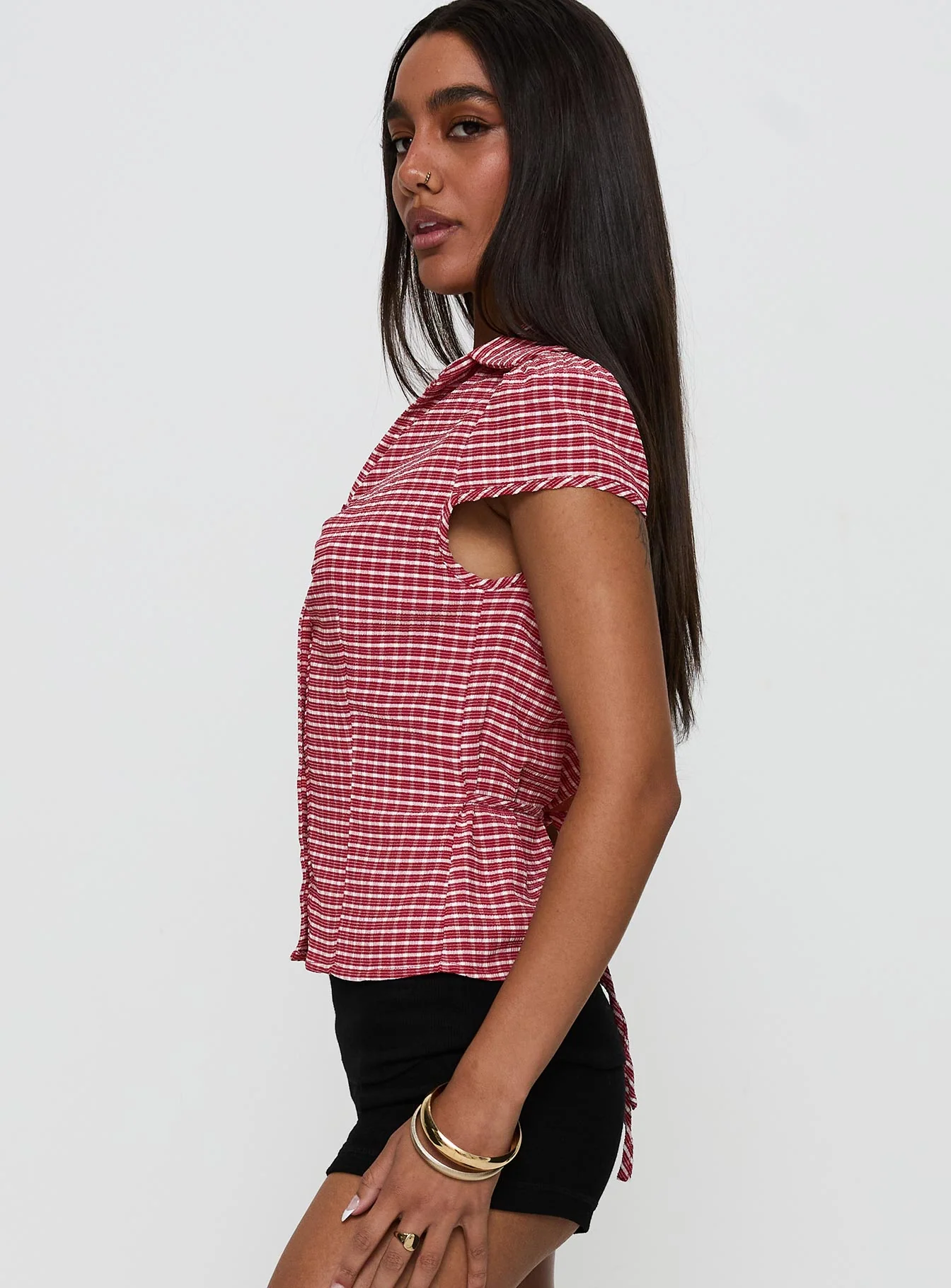 Arianwyn Short Sleeve Shirt Red Check
