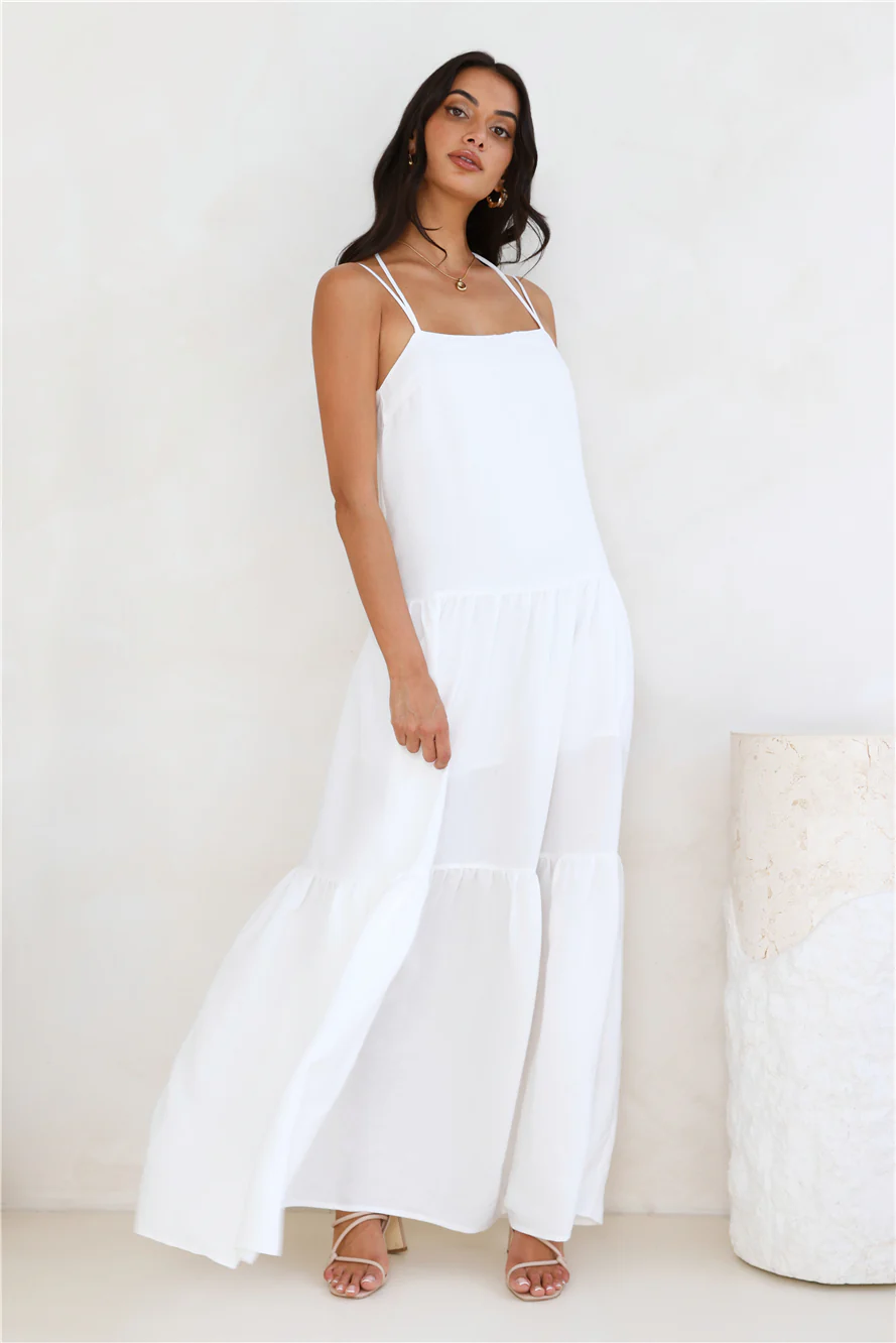 Diamond Affair Maxi Dress White - luluinthesky