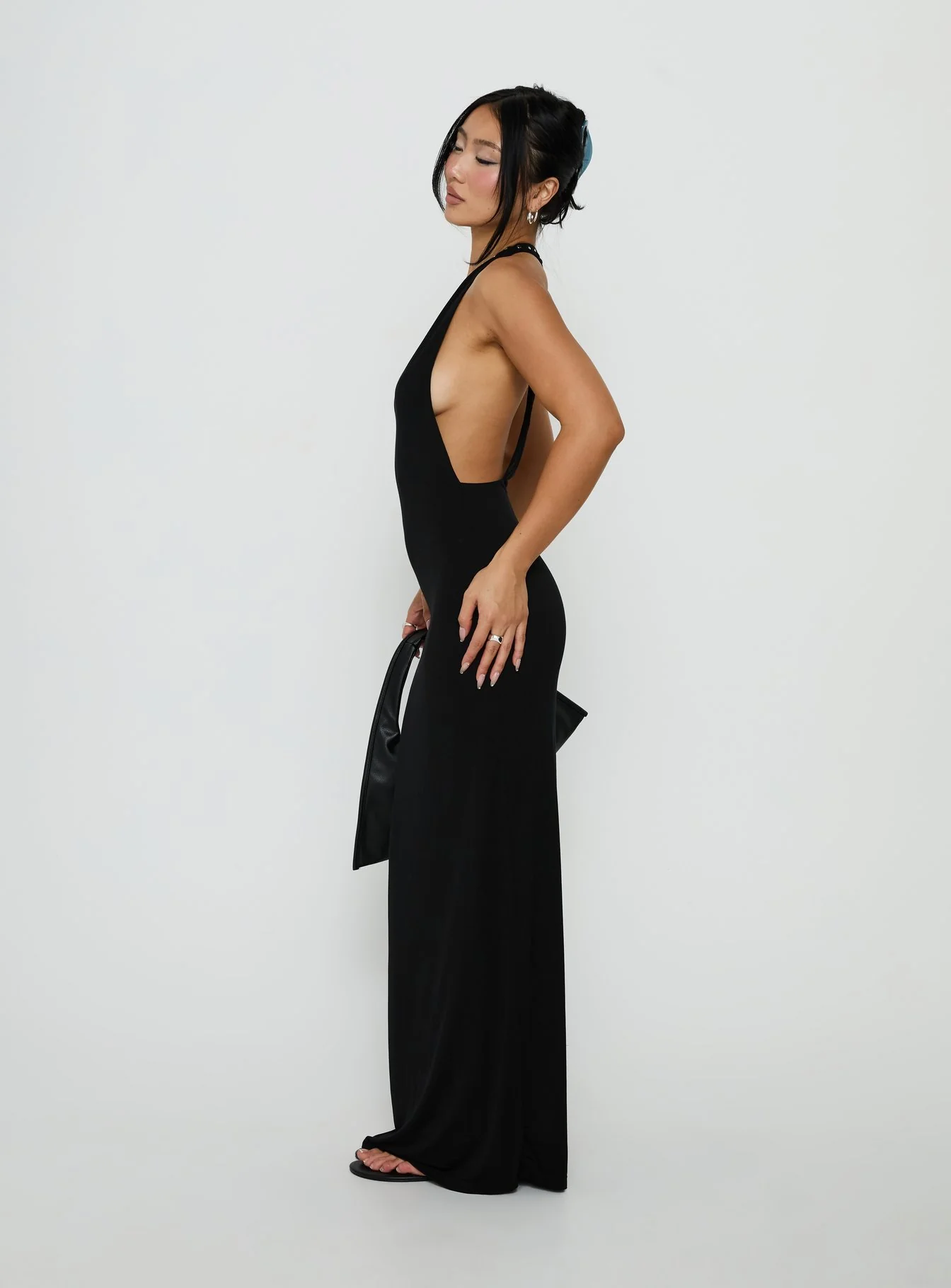 Ascenza Studded Racerback Maxi Dress Black