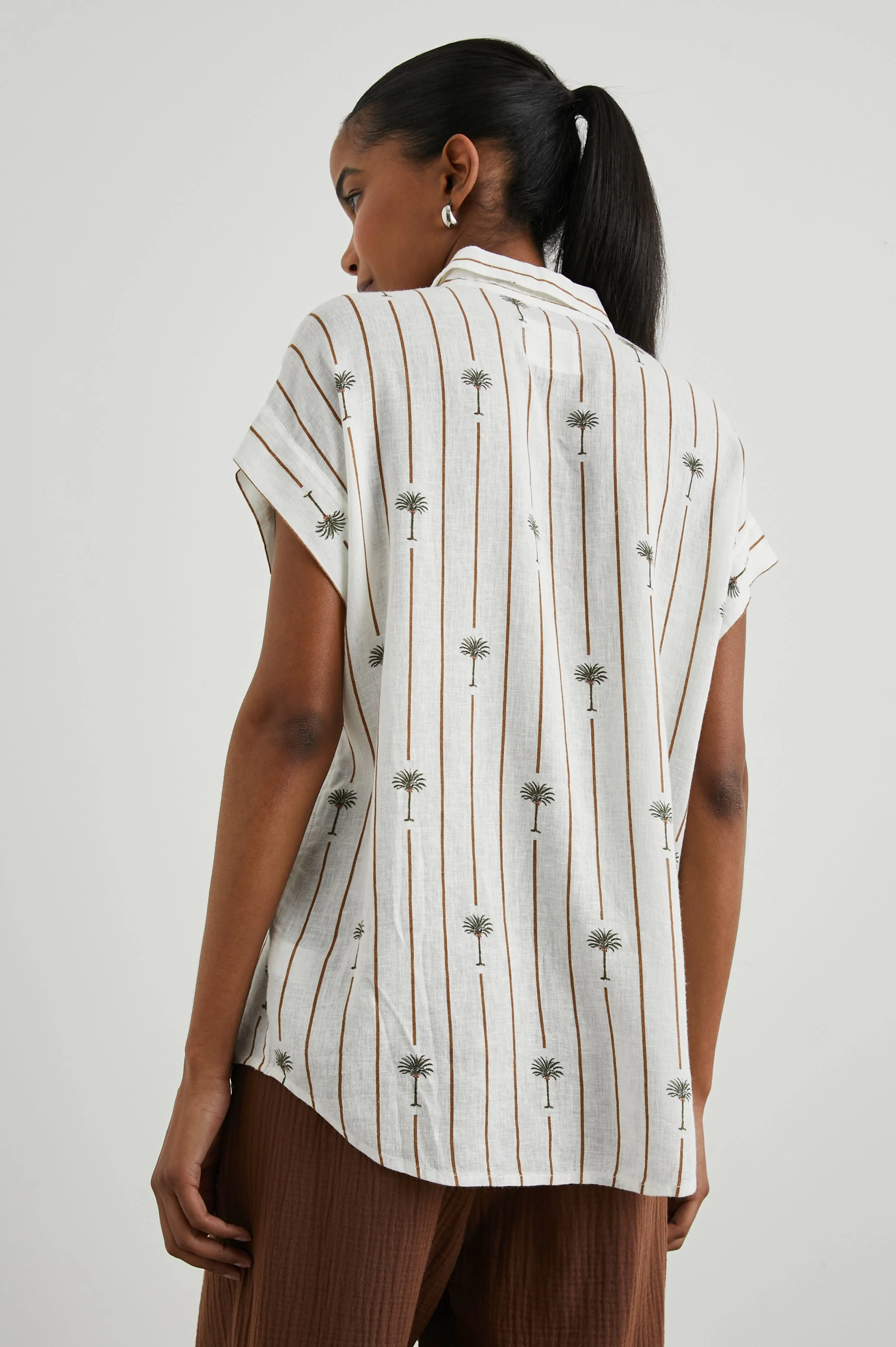 Jamie Shirt - Stripe Palms