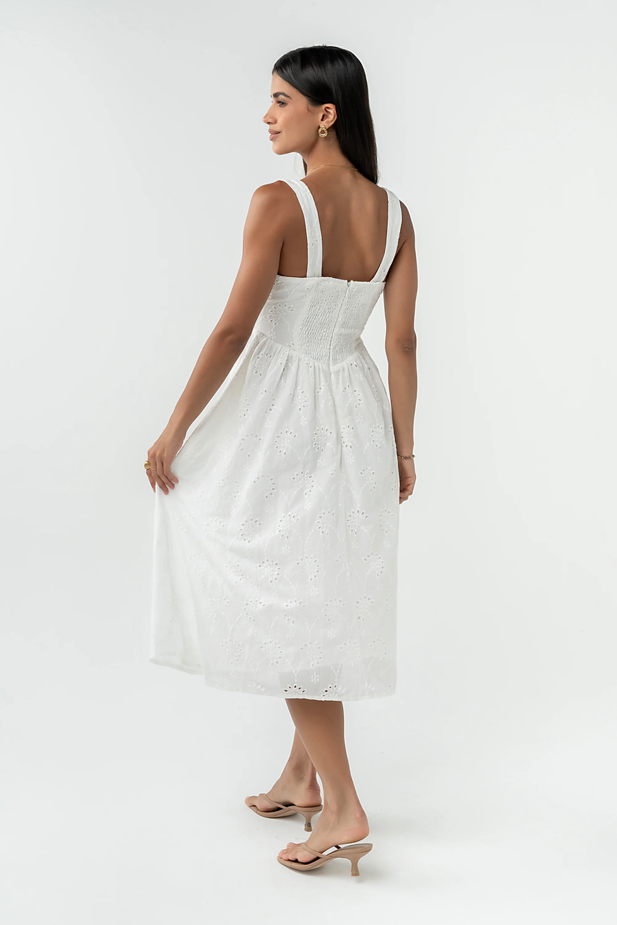 Maizey Embroidered Midi Dress