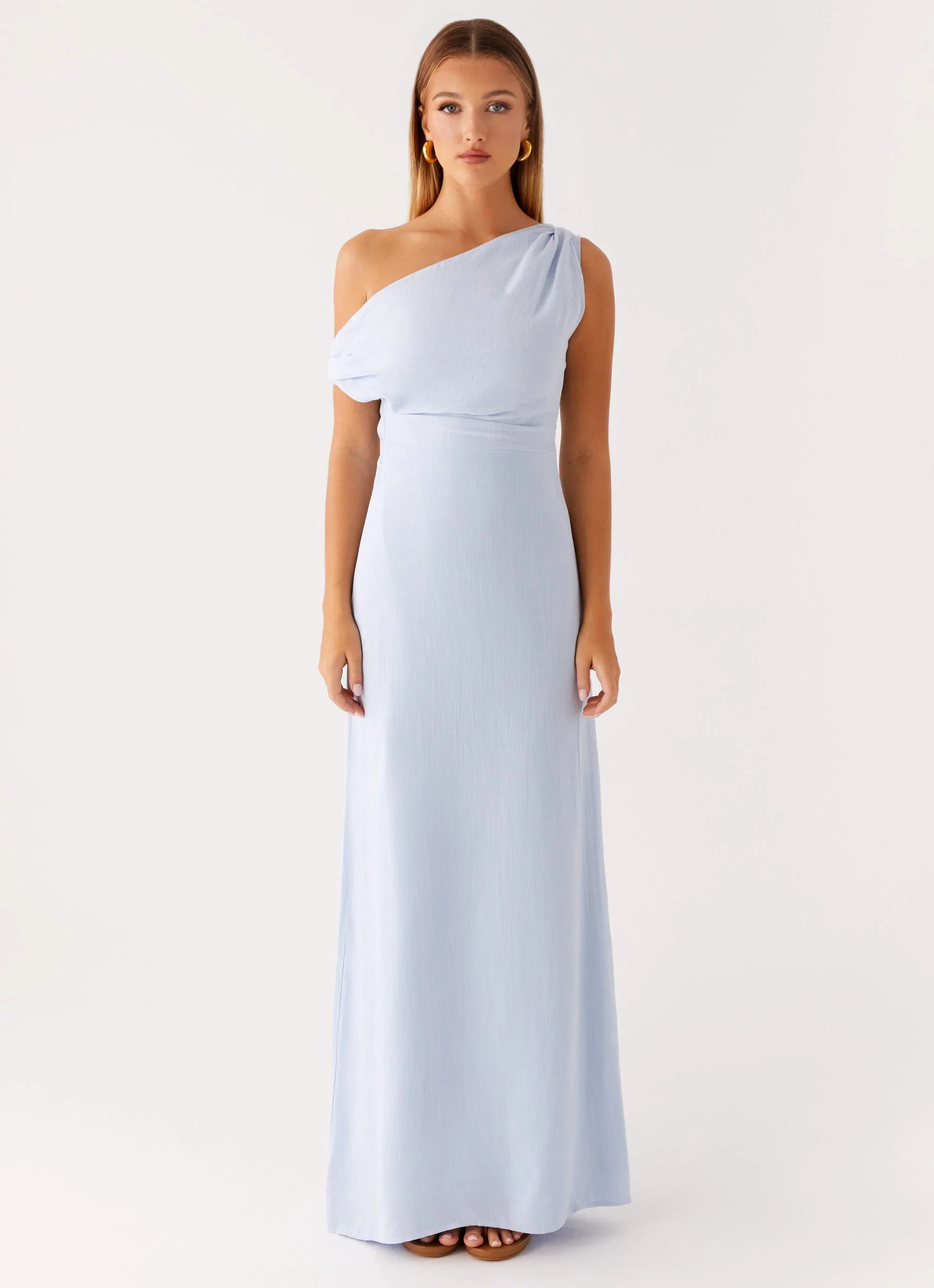 Lady Love Linen Maxi Dress - Blue