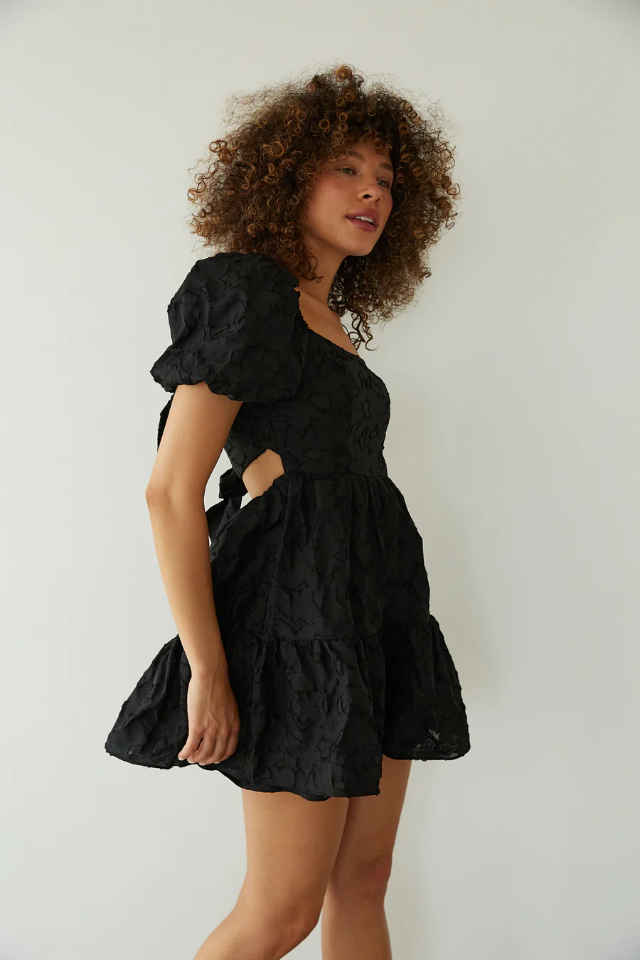 Whitley Tie Back Puff Sleeve Babydoll Mini Dress - luluinthesky