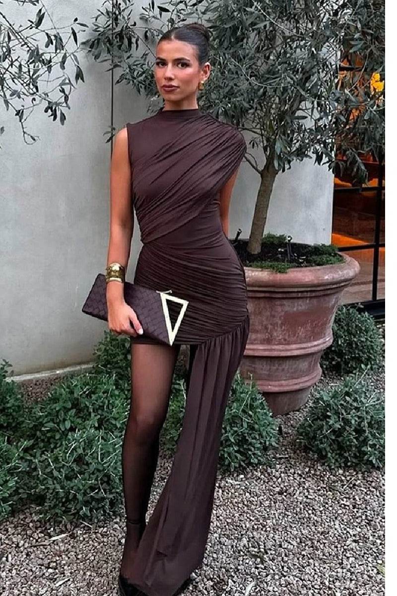 Asymmetry Mini Knitted Cocktail Wedding Guest dresses