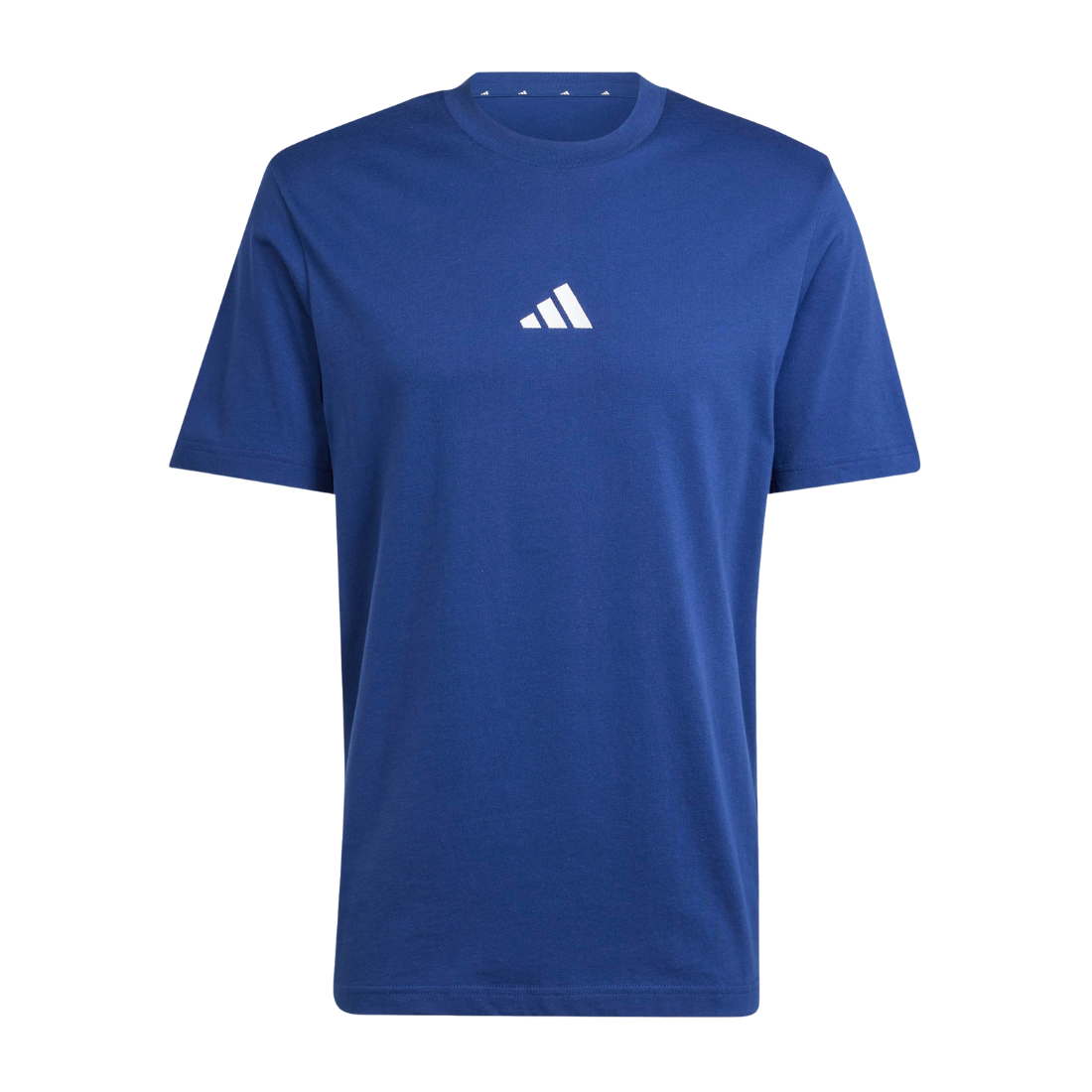 ADIDAS Essentials Small Logo Single Jersey Tee Men's  Round Neck Blue JF1093
