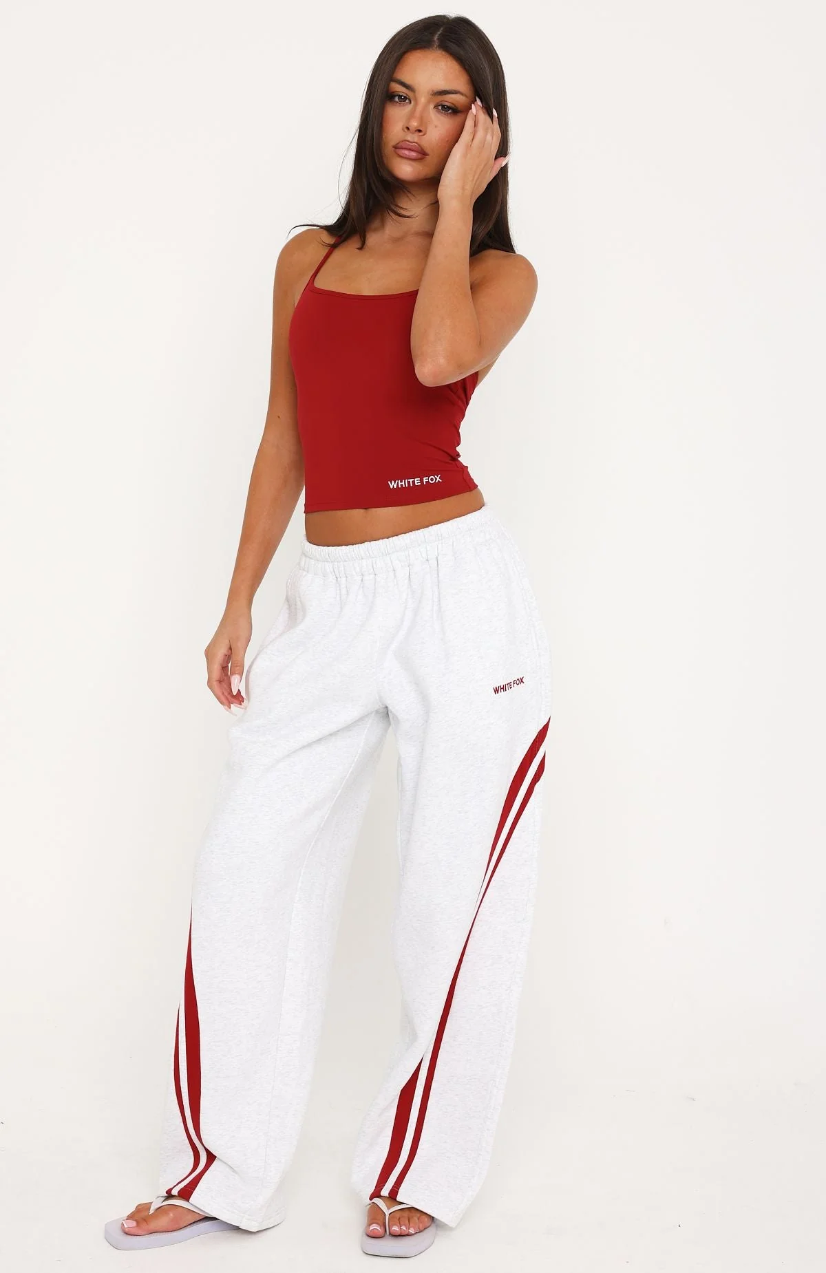 We Both Know Barrel Leg Sweatpants Grey Marle