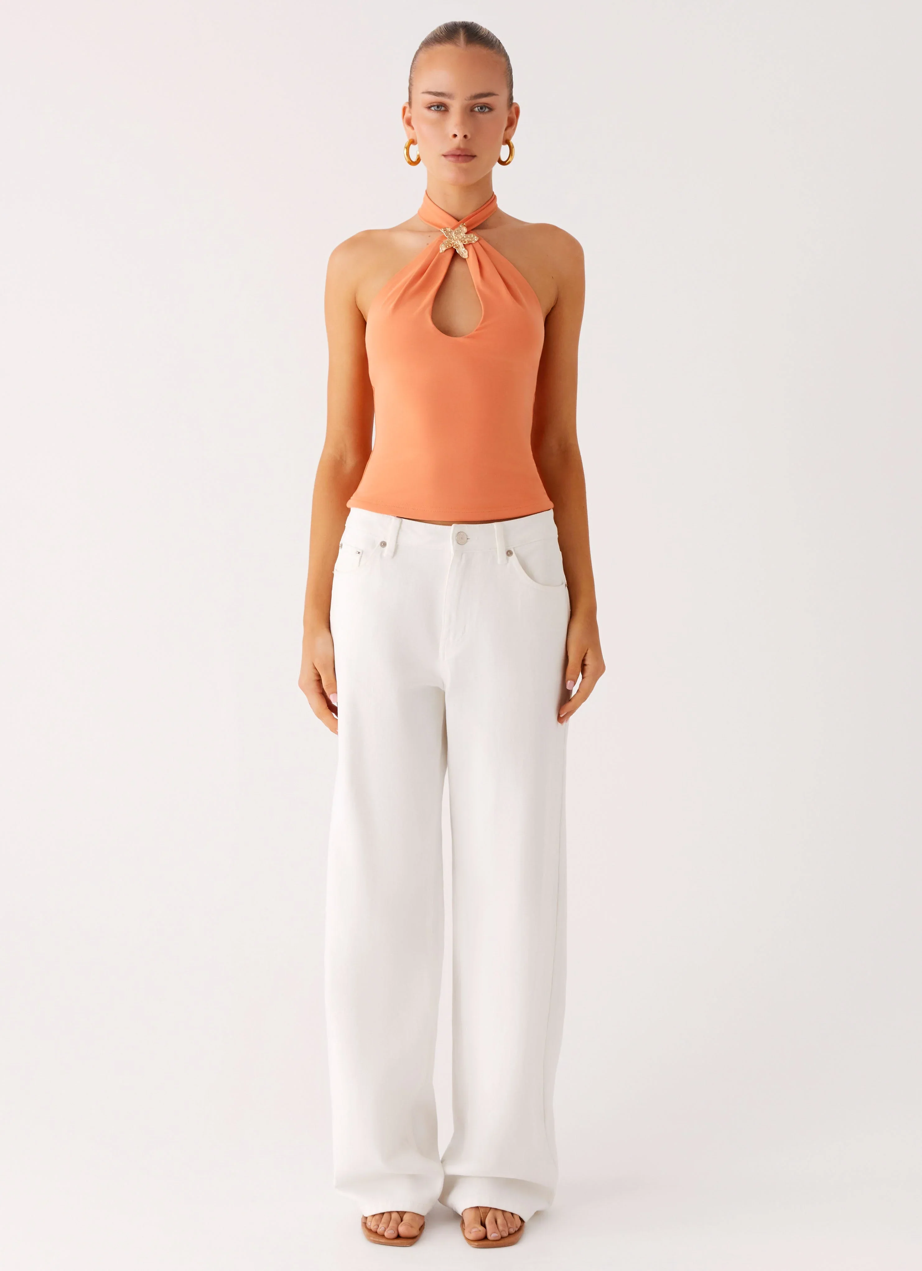 Kirra Halter Top - Peach