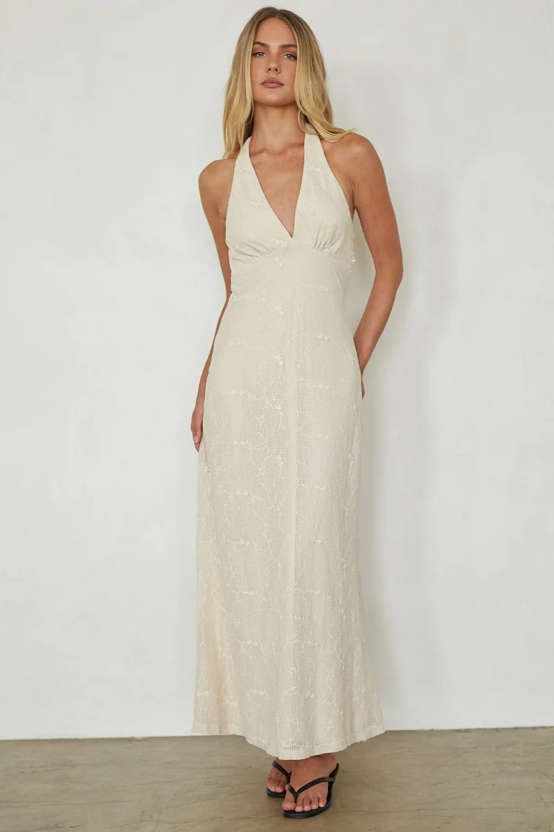 Savvy Halter Knit Maxi Dress