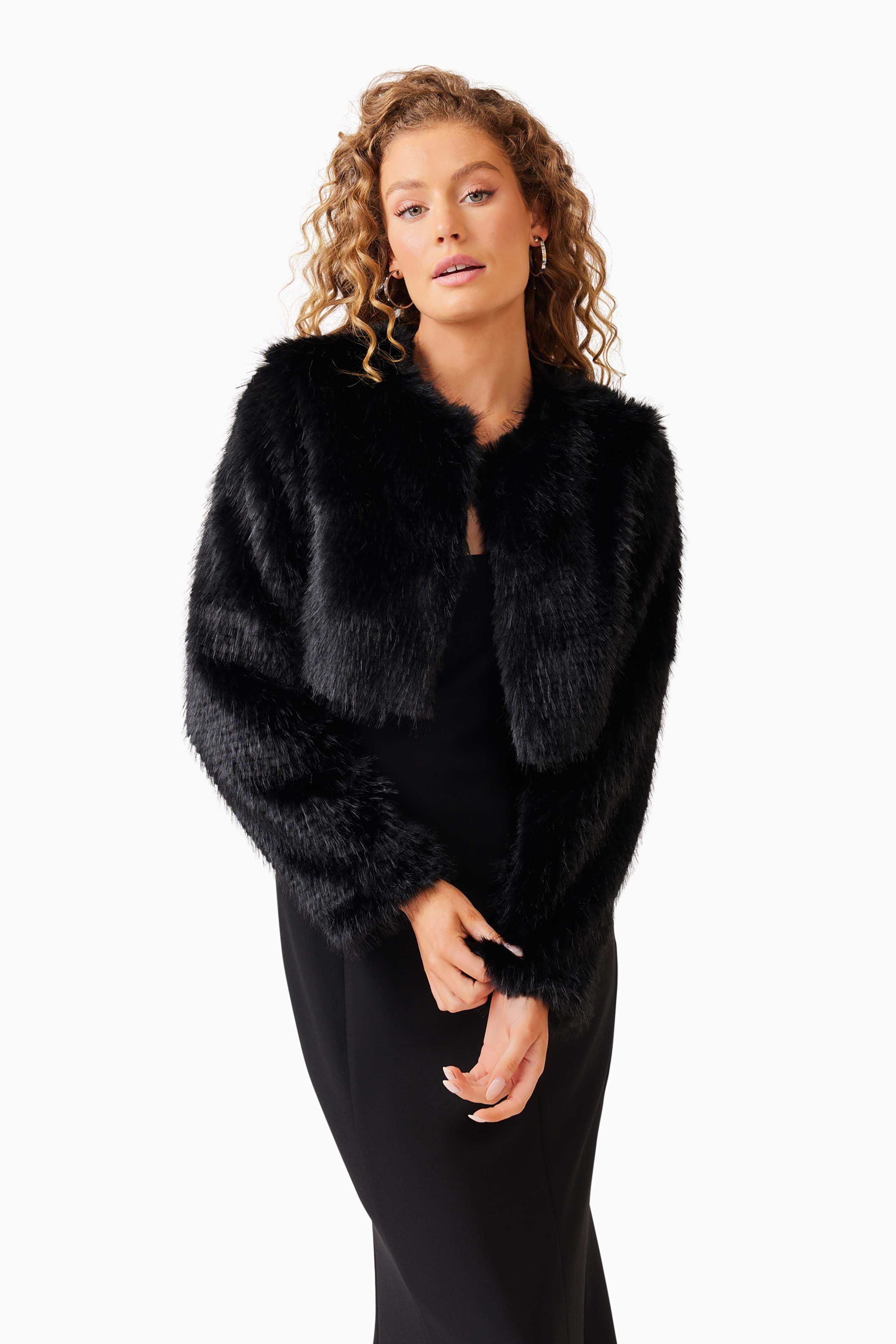 Desiree Cropped Jacket in Black