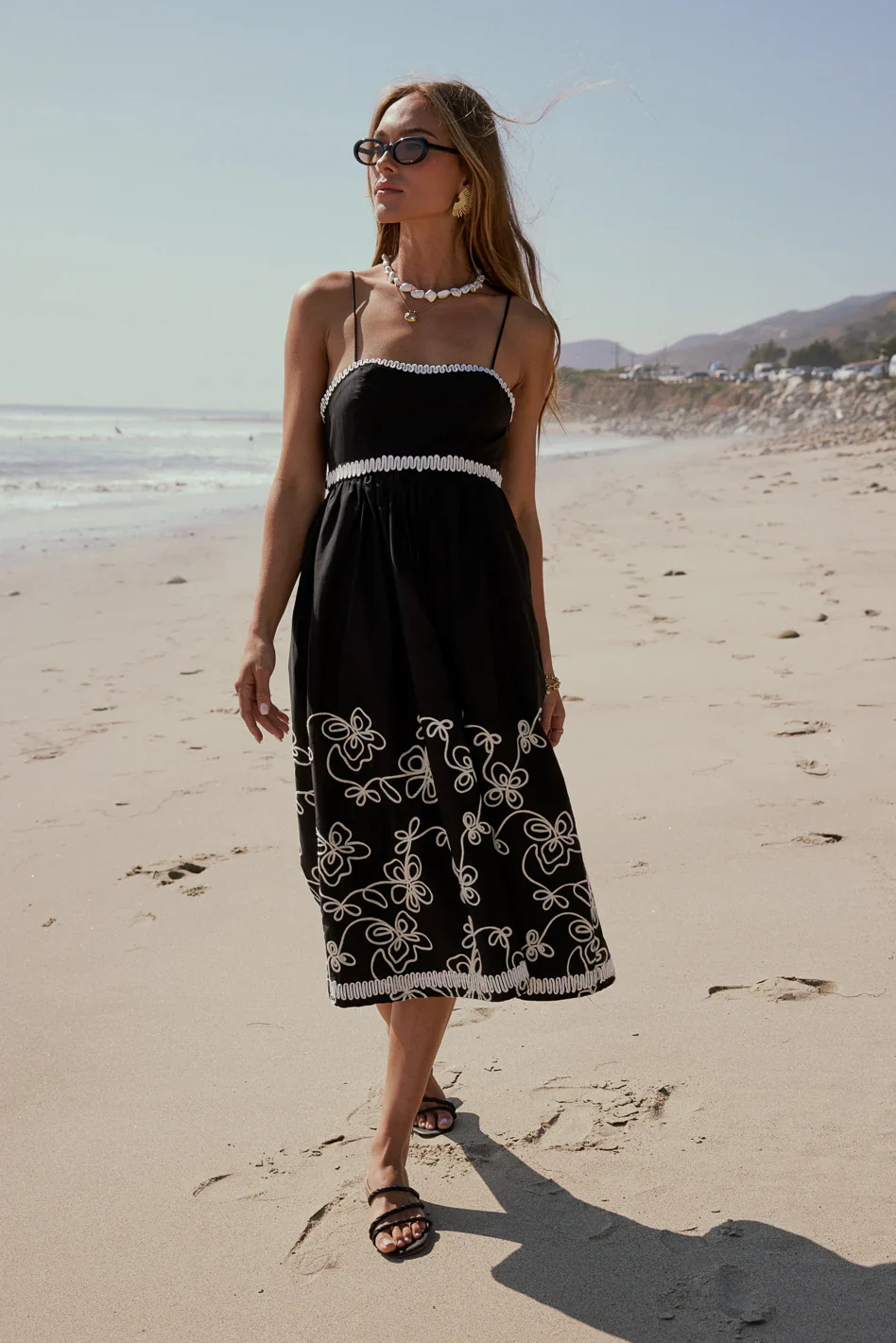 Etta Embroidered Midi Dress
