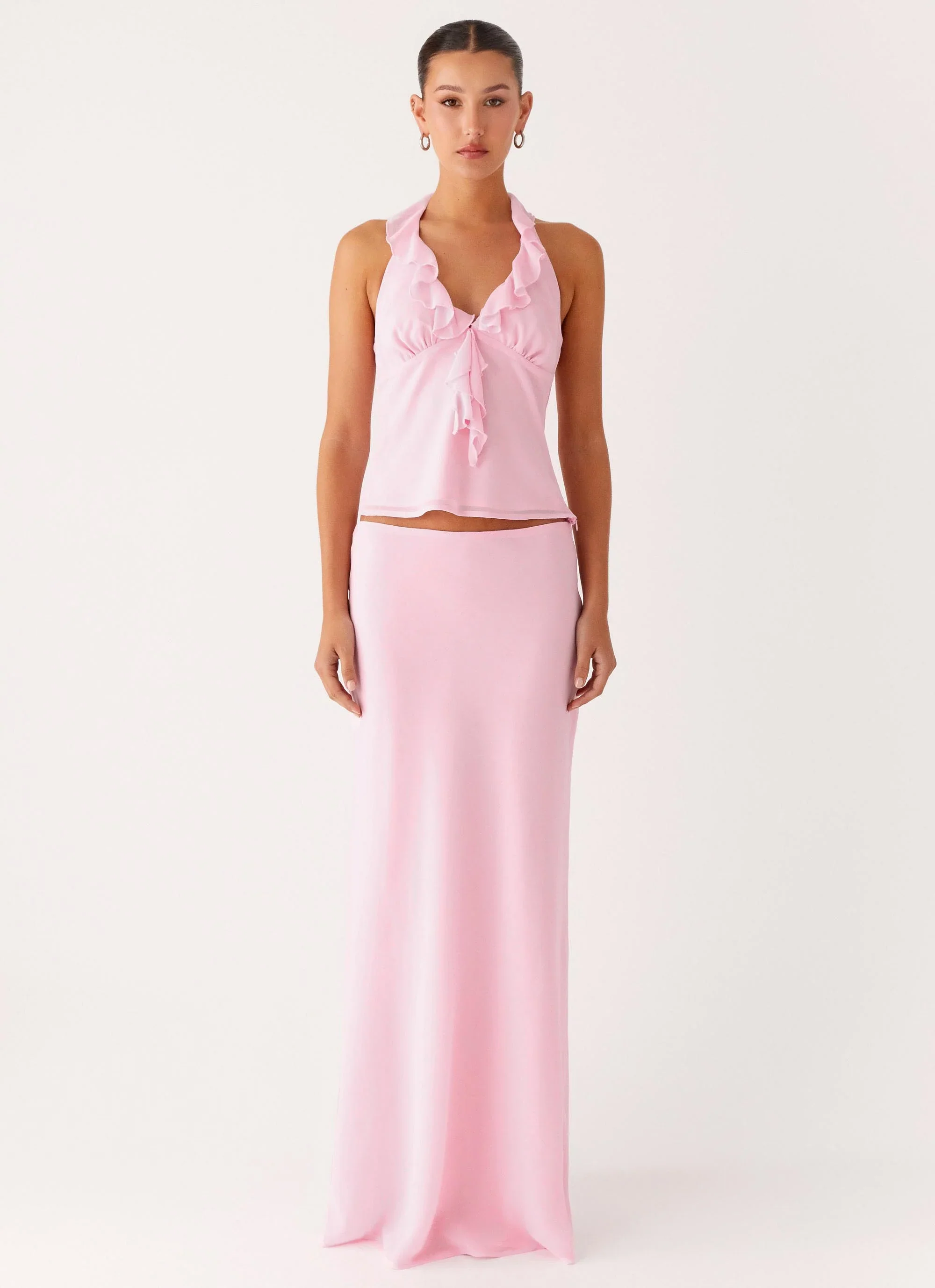 Log In Halter Top - Baby Pink
