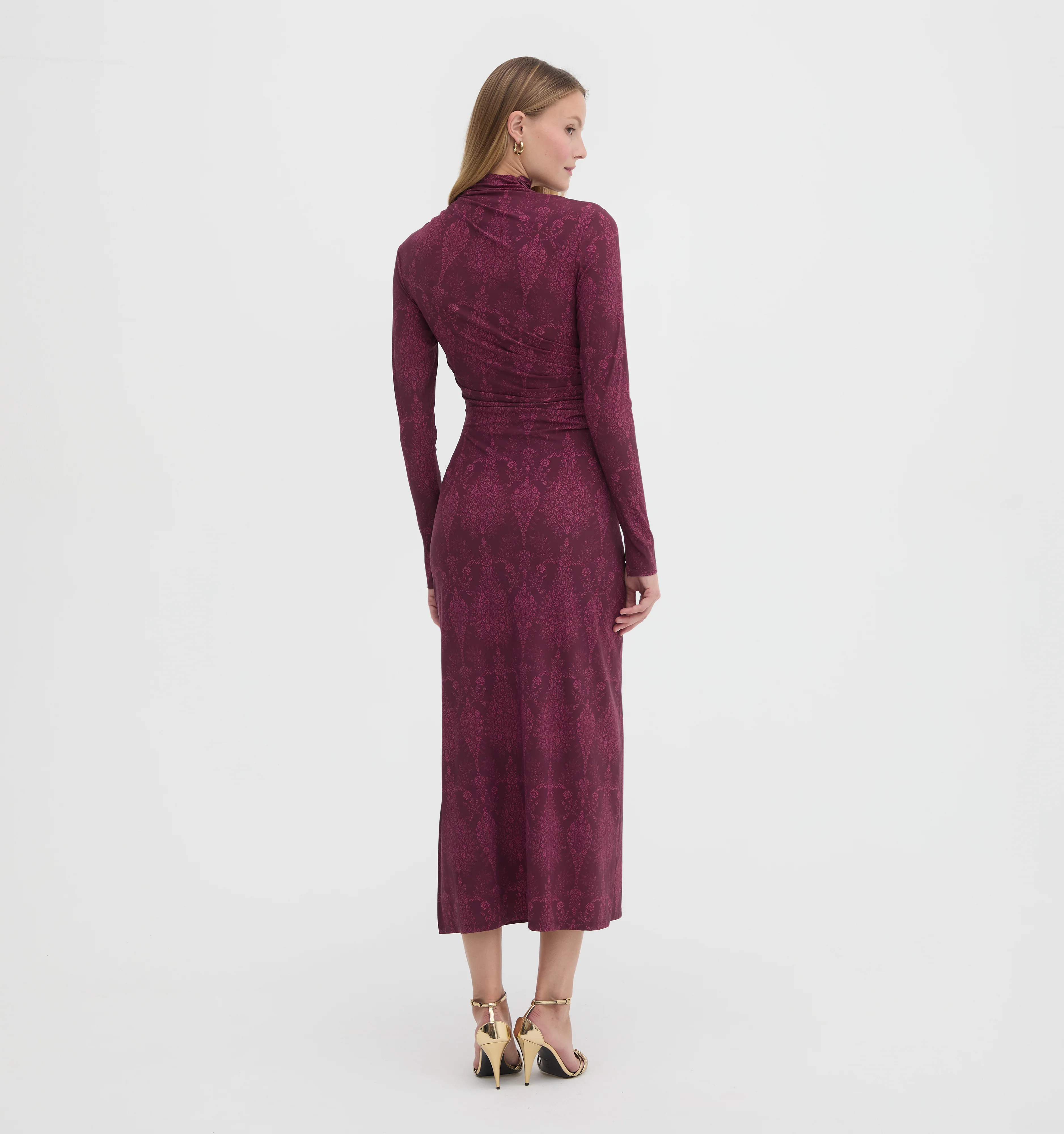 The Rizzo Dress - Plum Damask