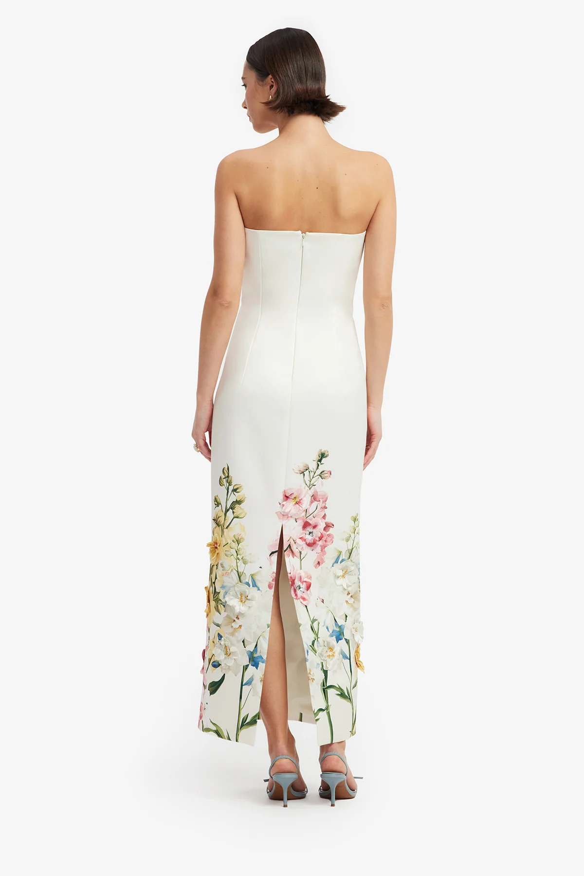 Rayna Embroidered Maxi Dress - Snapdragon Print in Snow