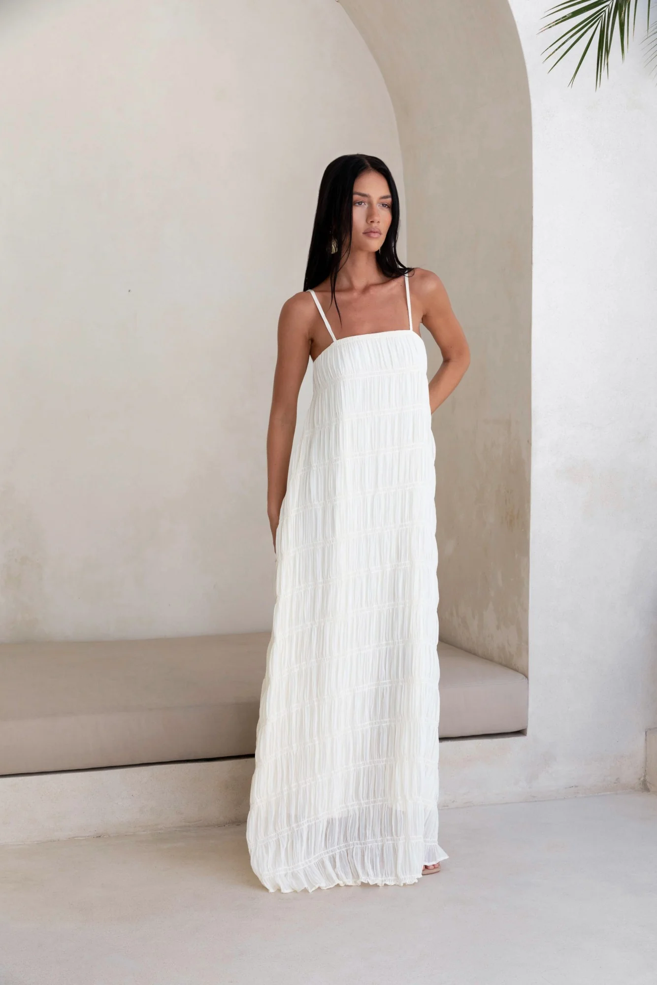 Louisiana Maxi Dress Shell - luluinthesky