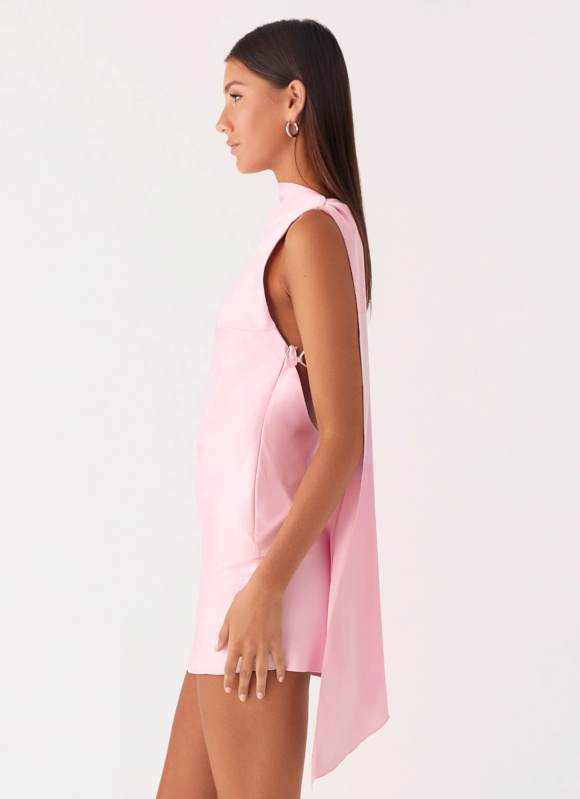 Cerina High Neck Mini Dress - Pink - luluinthesky