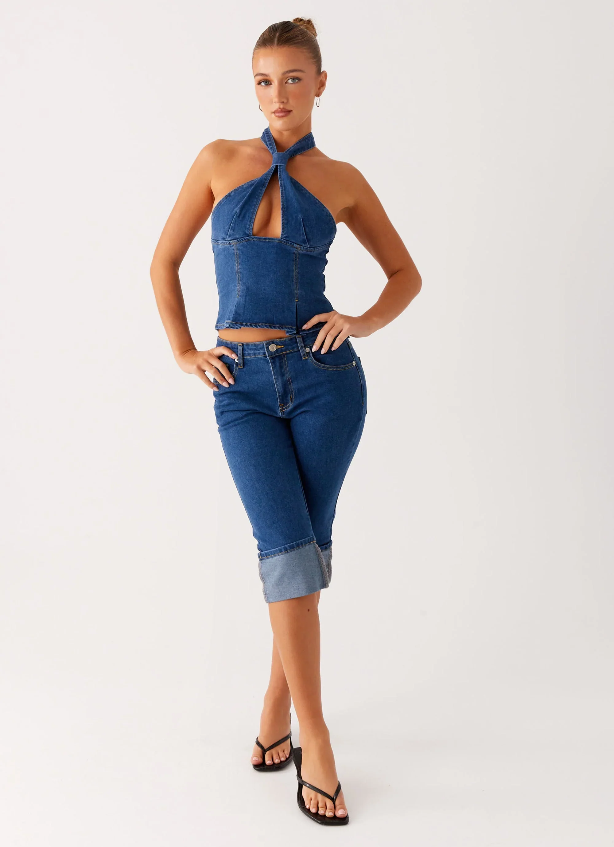 Saylor Denim Capri Jeans - Indigo