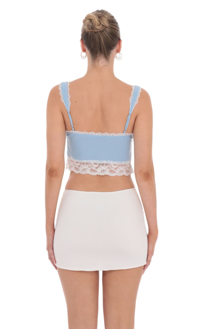 Lace Vest Top in Light Blue