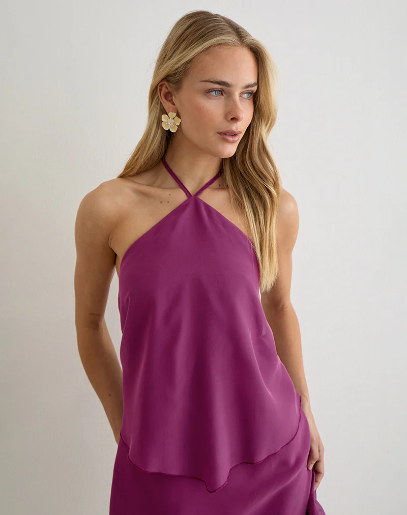 Milaya Mini Dress in Chiffon Berry