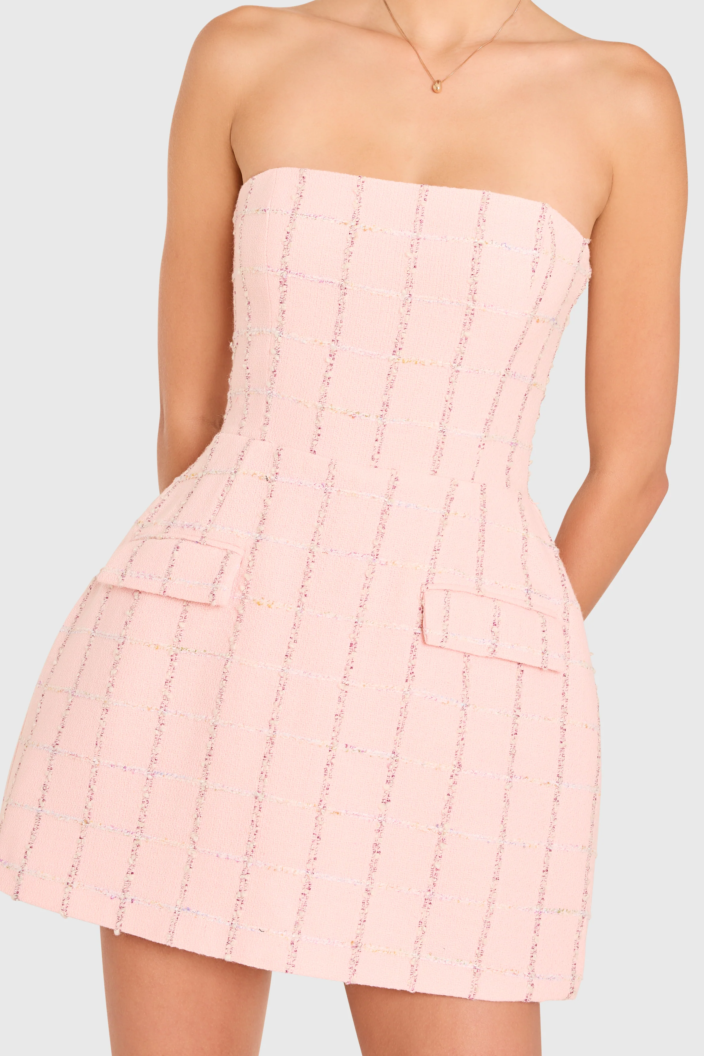 Strapless Bethany Romper in Charlotte Tweed