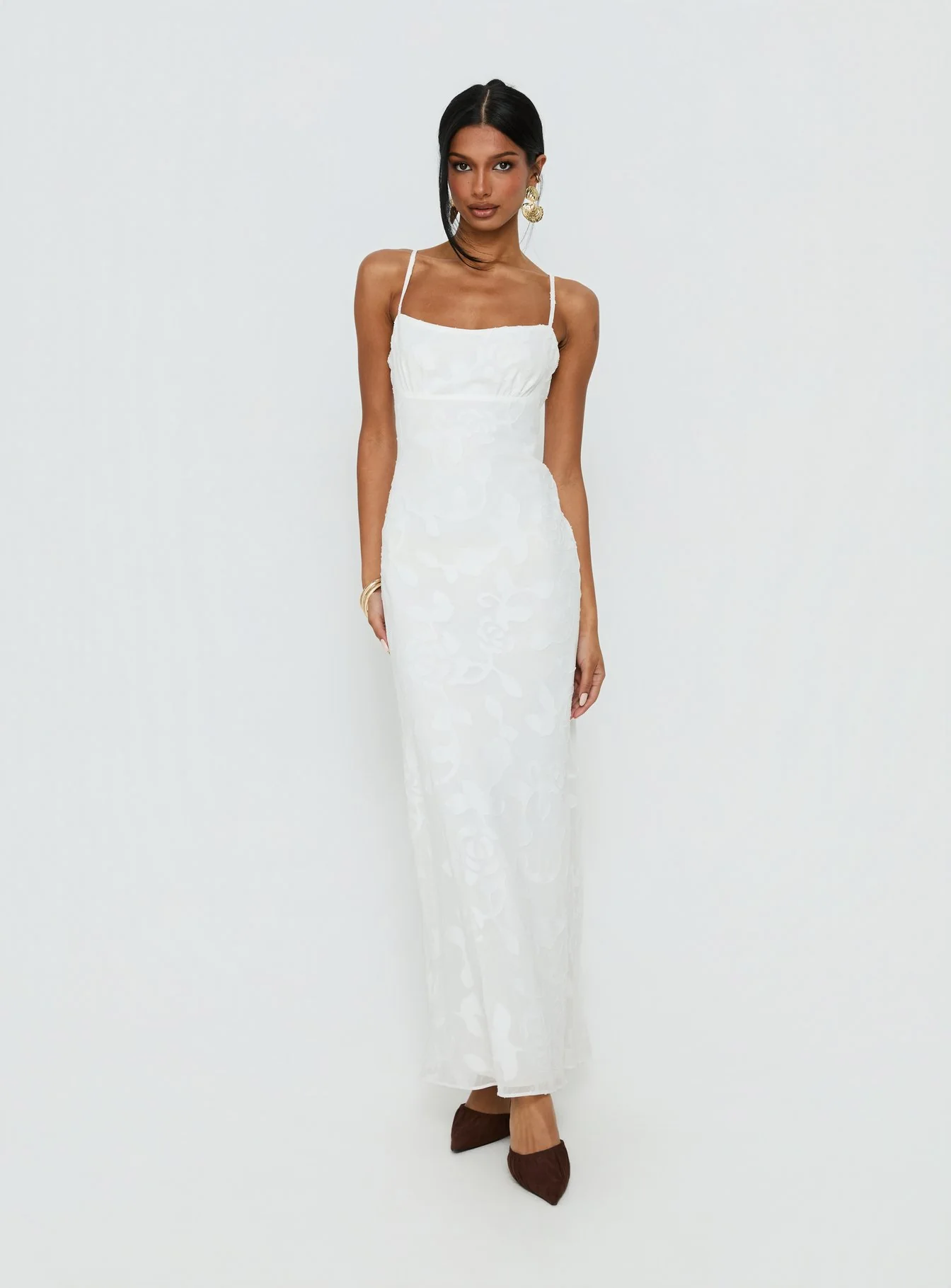 Avienna Maxi Dress White Burnout