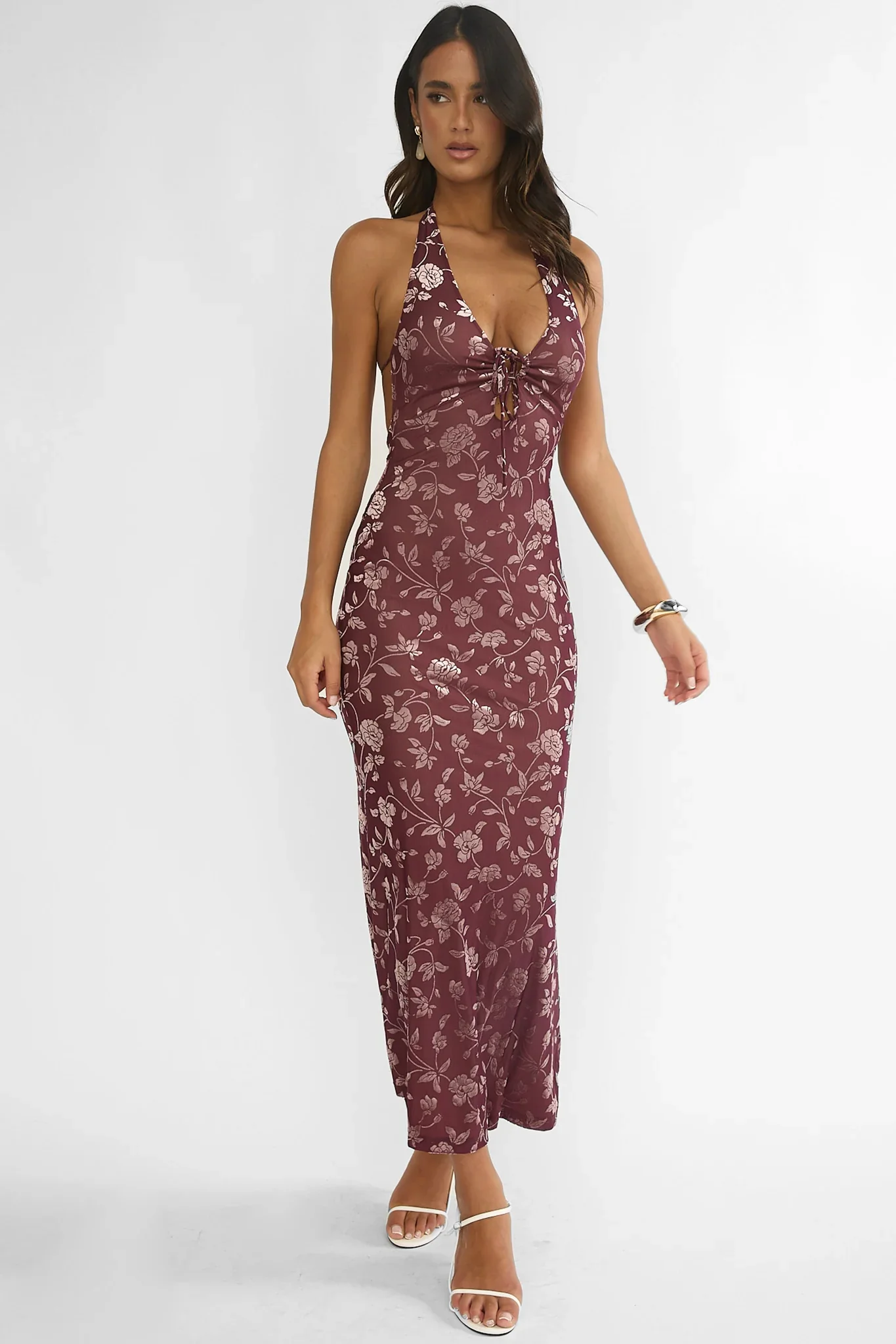 Sing To Me Keyhole Halter Maxi Dress Purple
