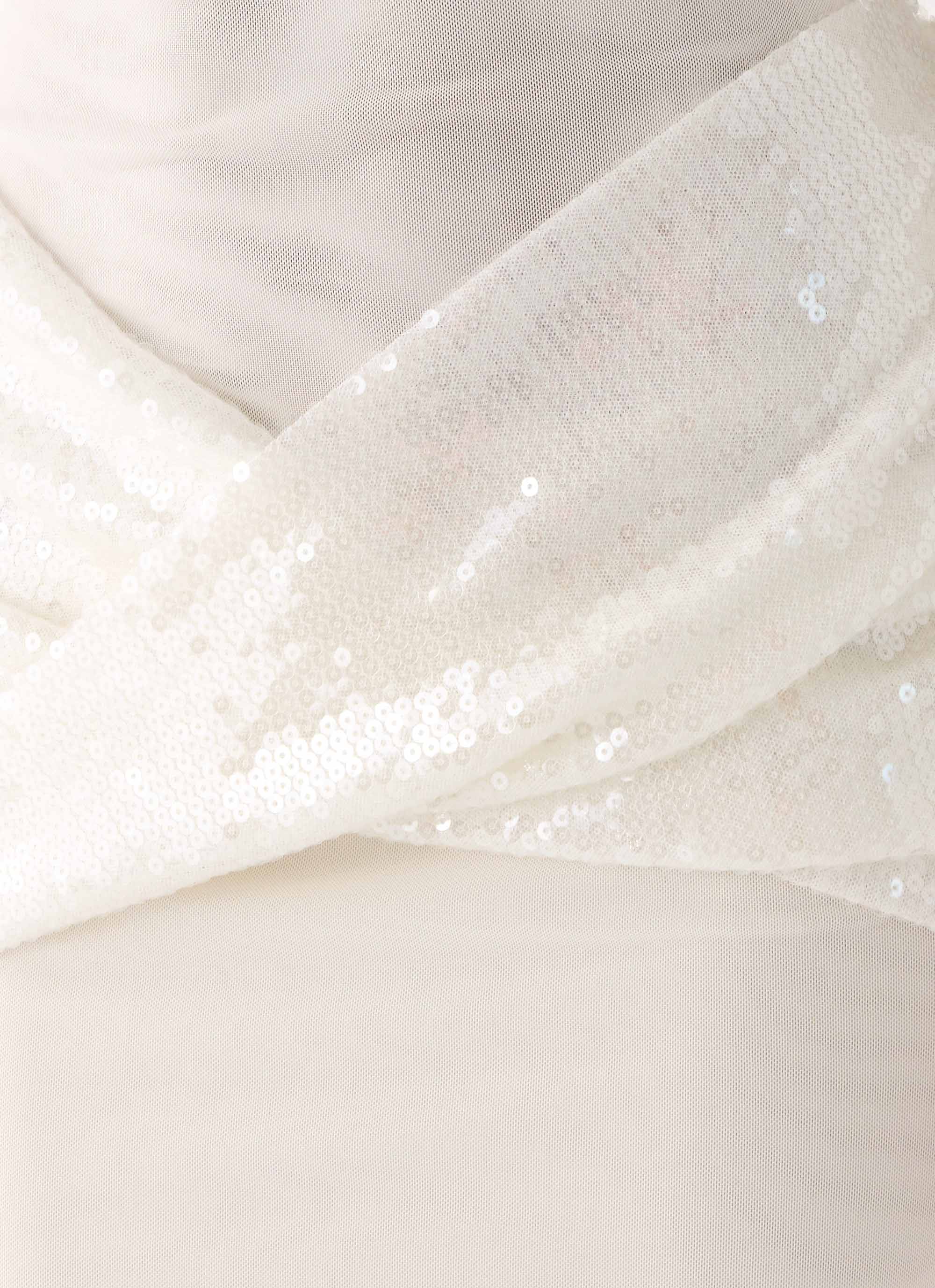 Over To You Sequin Maxi Dress - White - luluinthesky