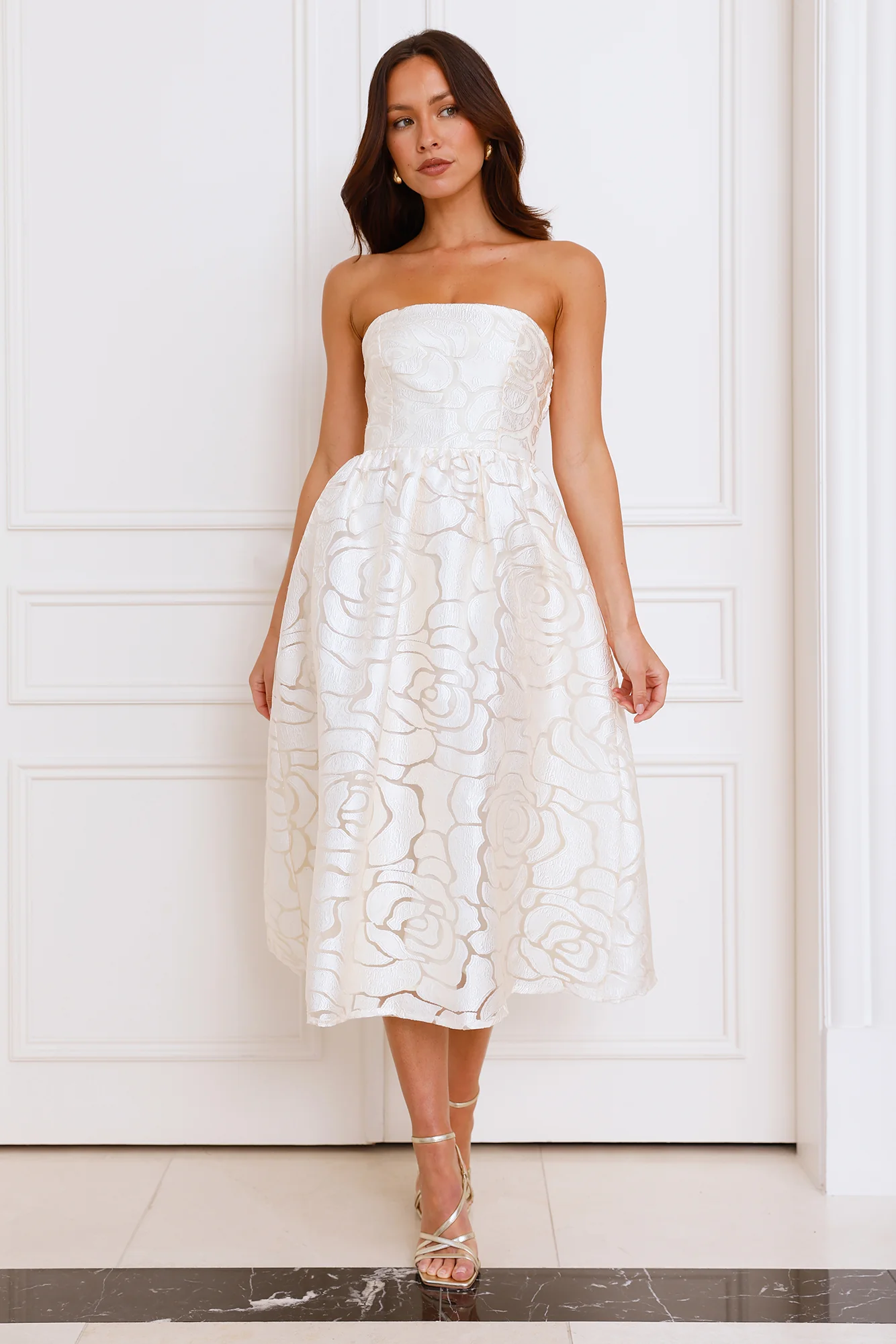 Nora Strapless Midi Dress Butter