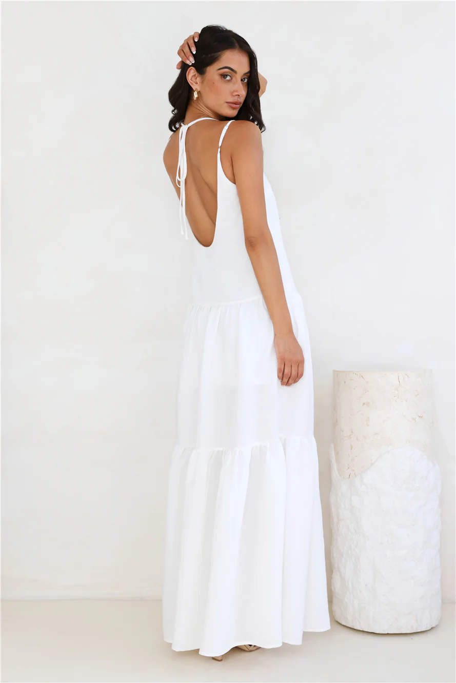 Diamond Affair Maxi Dress White - luluinthesky